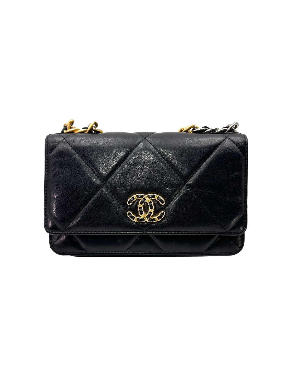 Chanel 19Bag Black Quilted Leather Wallet On Chain(30***91) CC2319