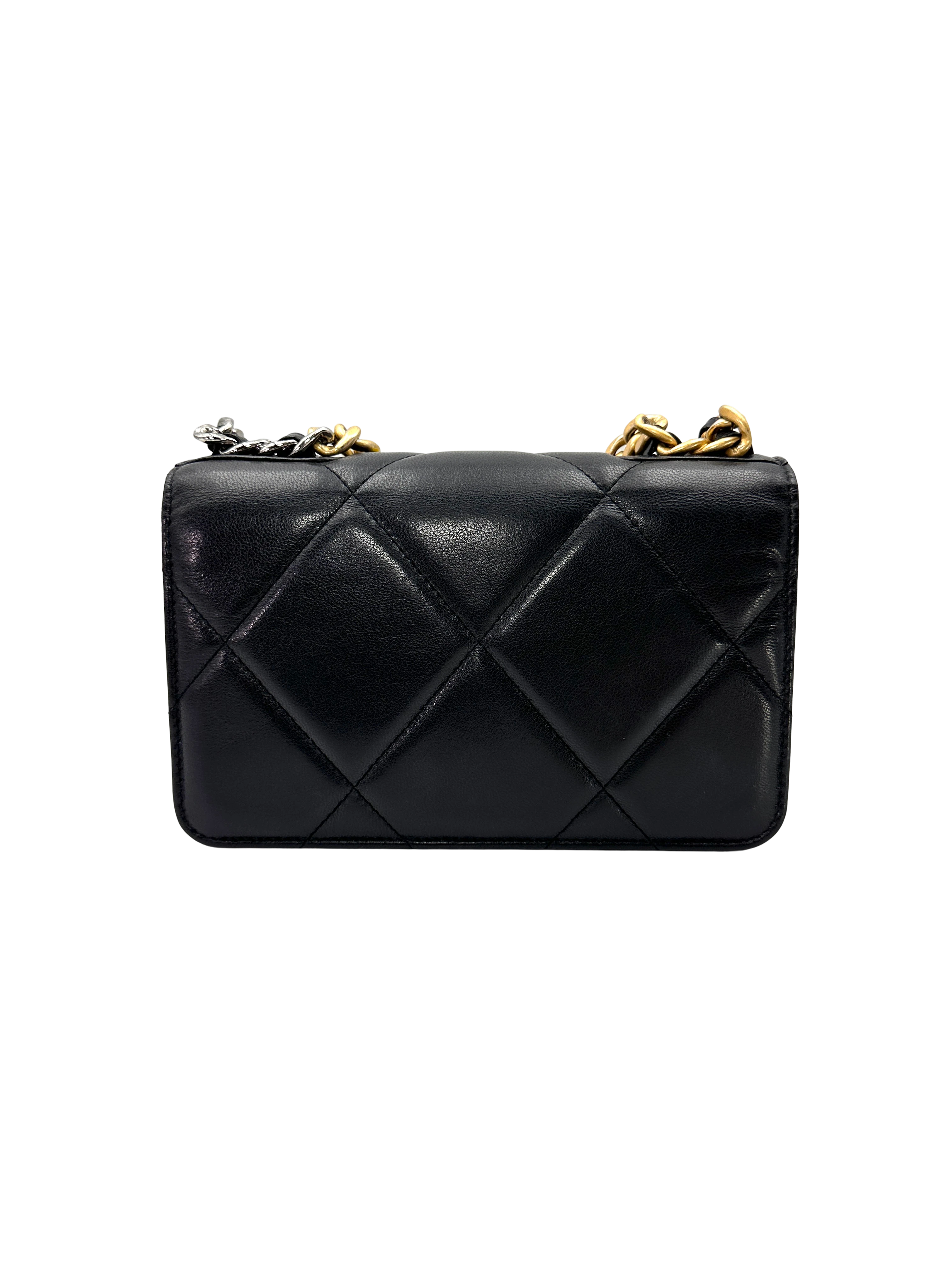 Chanel 19Bag Black Quilted Leather Wallet On Chain(30***91) CC2319
