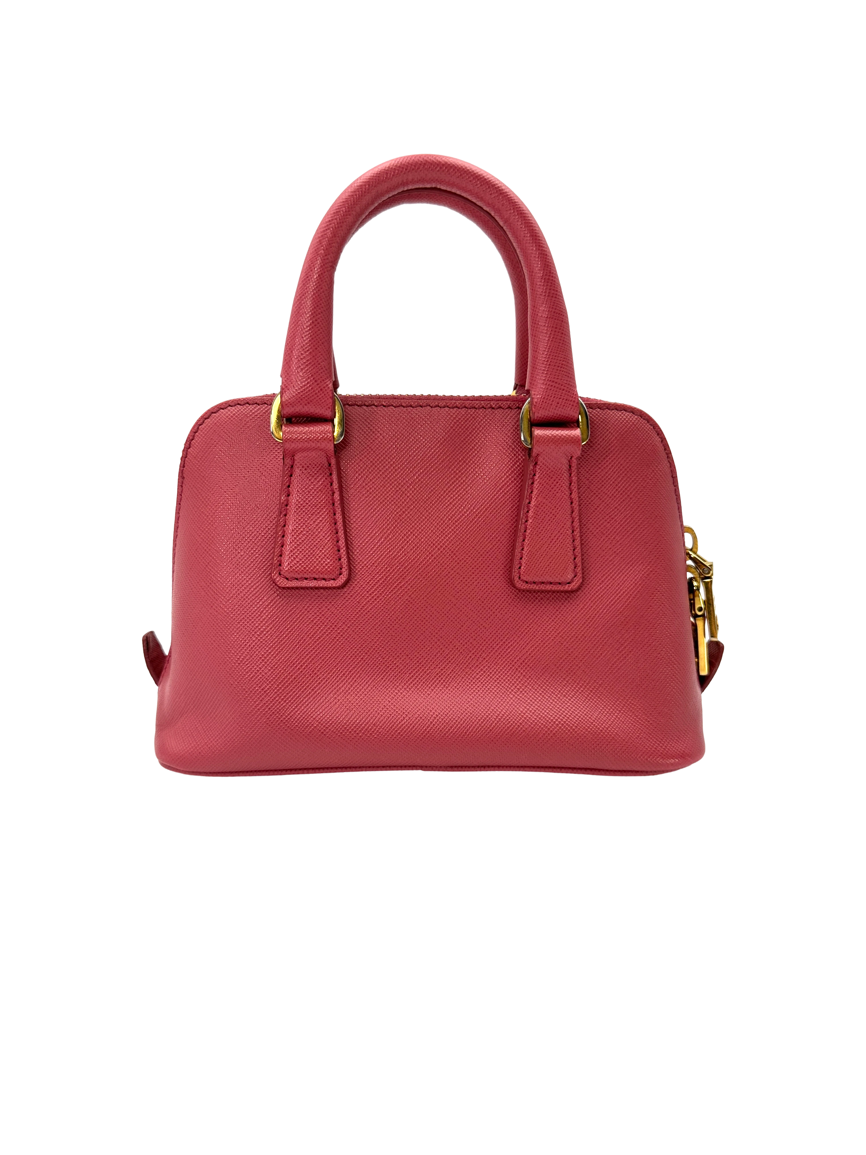 Prada Promenade Pink Saffiano Leather Mini Handle Bag PR518