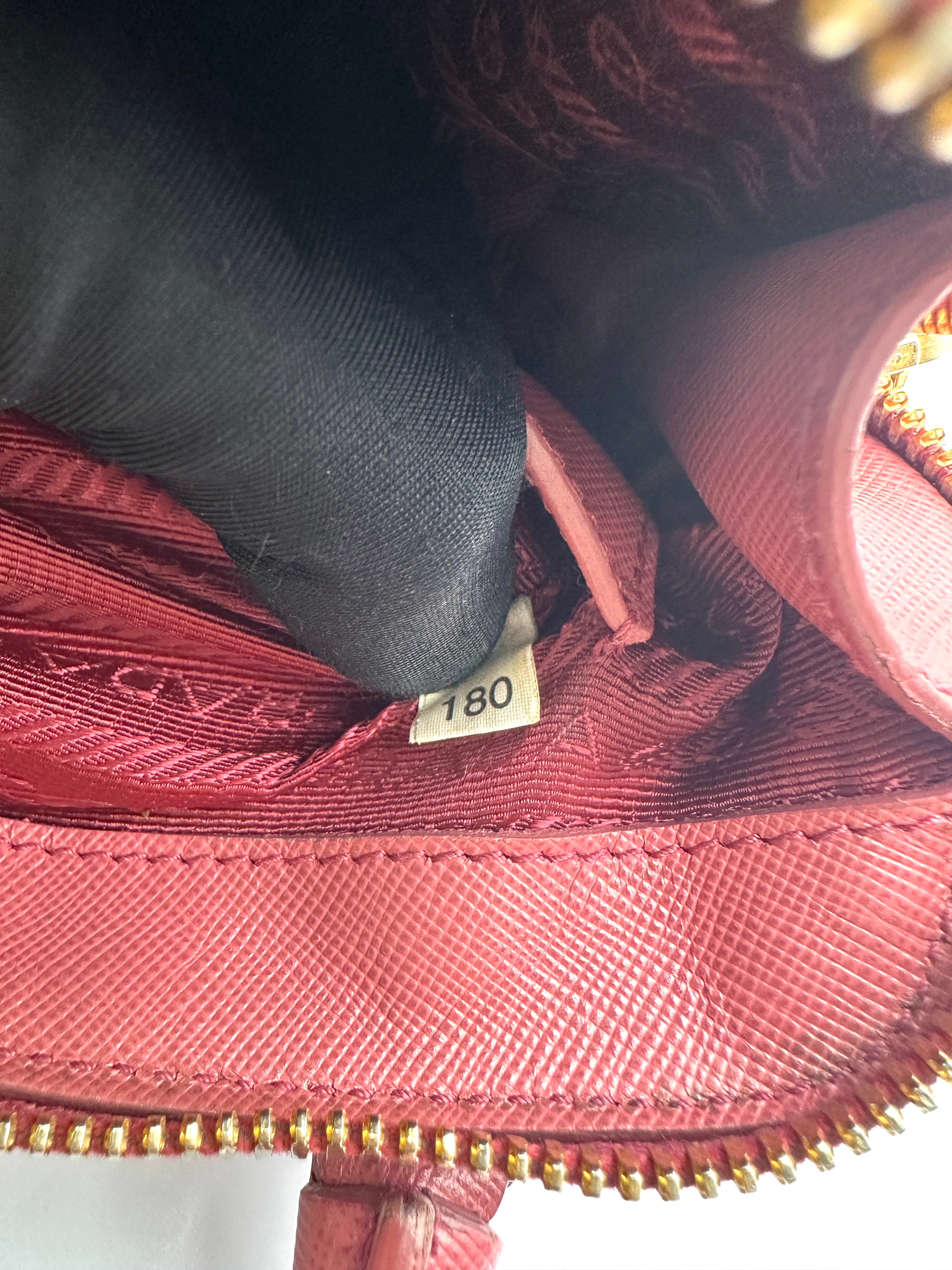 Prada Promenade Pink Saffiano Leather Mini Handle Bag PR518