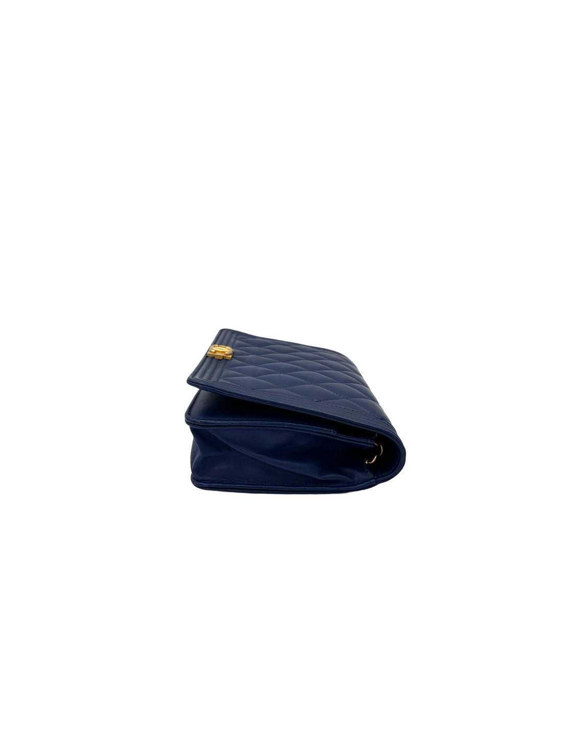 Chanel Navy Quilted Leather Wallet On Chain(25***77) CC2321