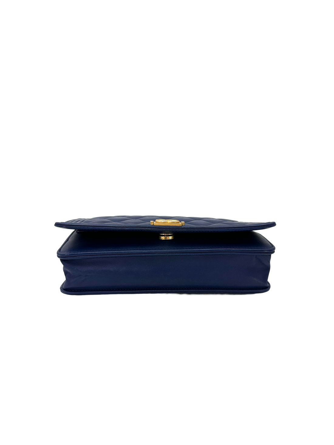 Chanel Navy Quilted Leather Wallet On Chain(25***77) CC2321