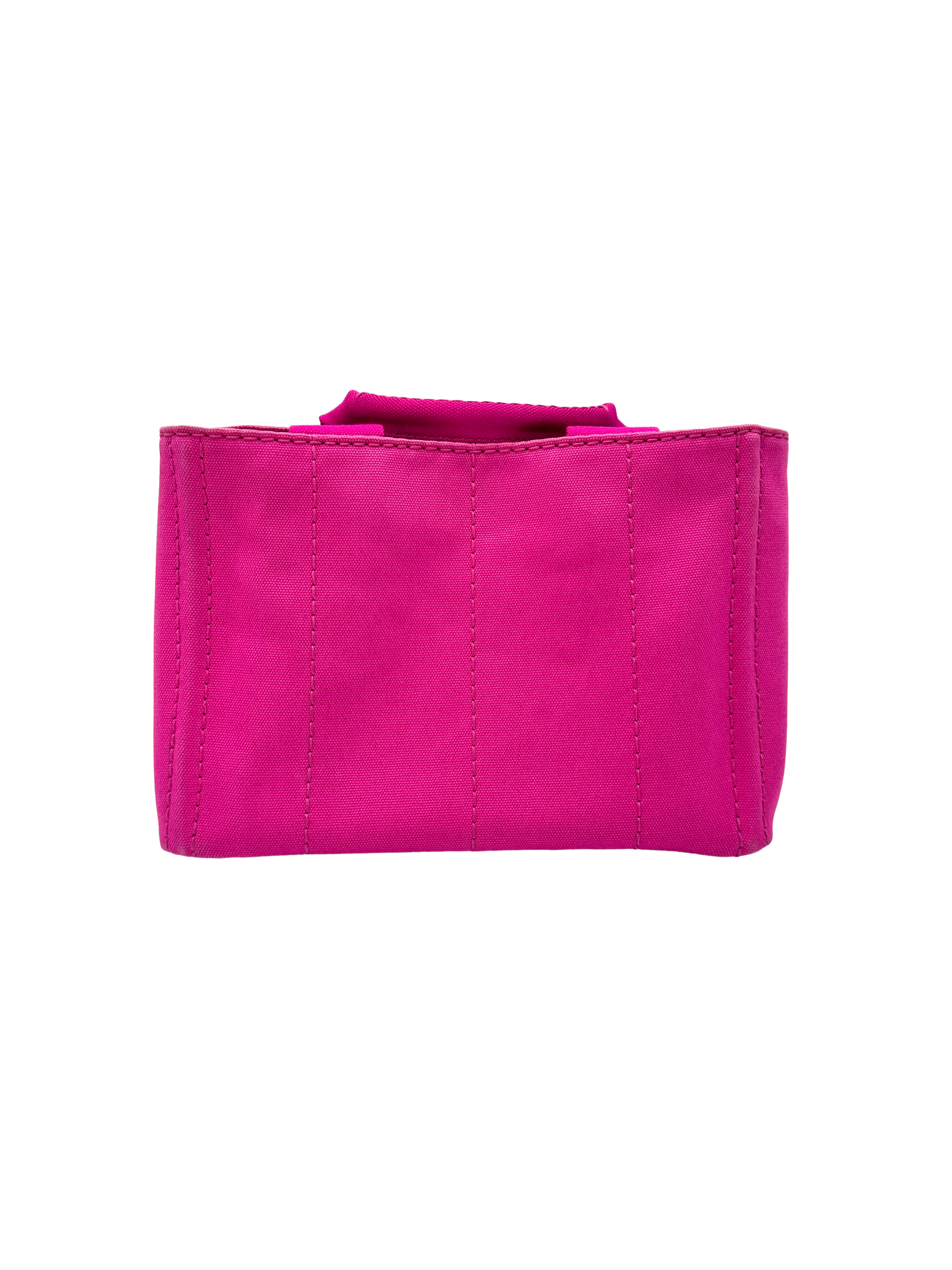 Prada Rose Pink Canapa Canvas Tote Handle Bag PR519