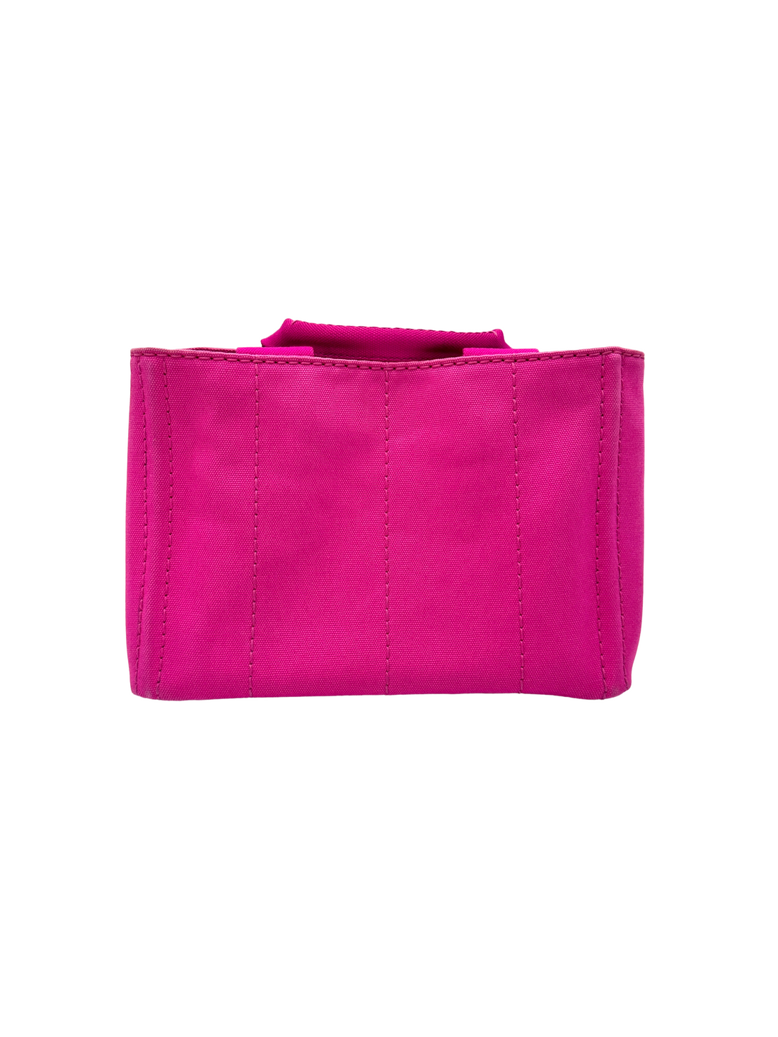 Prada Rose Pink Canapa Canvas Tote Handle Bag PR519