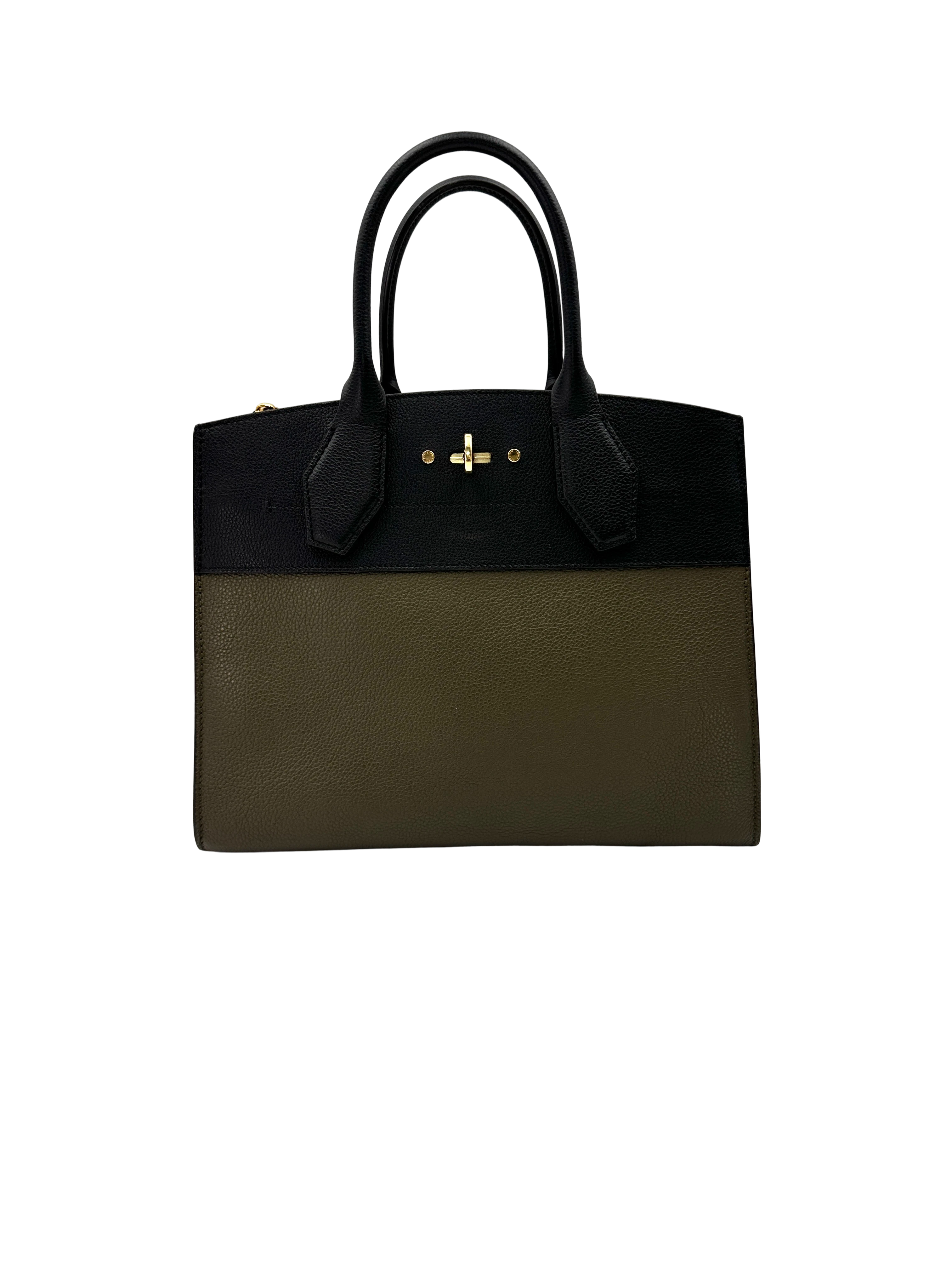 Louis Vuitton City Steamer Black/Green Leather Handle Bag LV3149