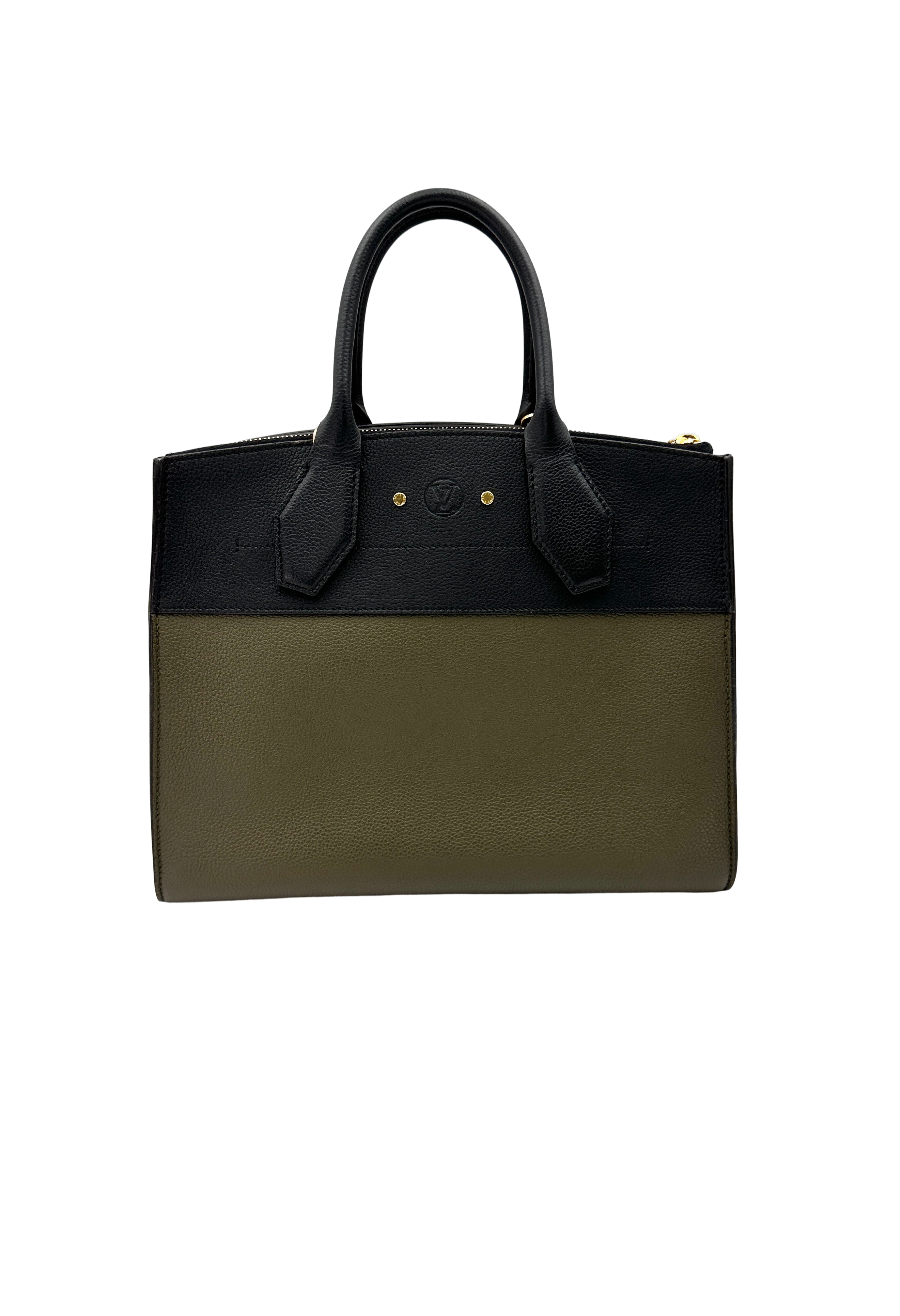 Louis Vuitton City Steamer Black/Green Leather Handle Bag LV3149