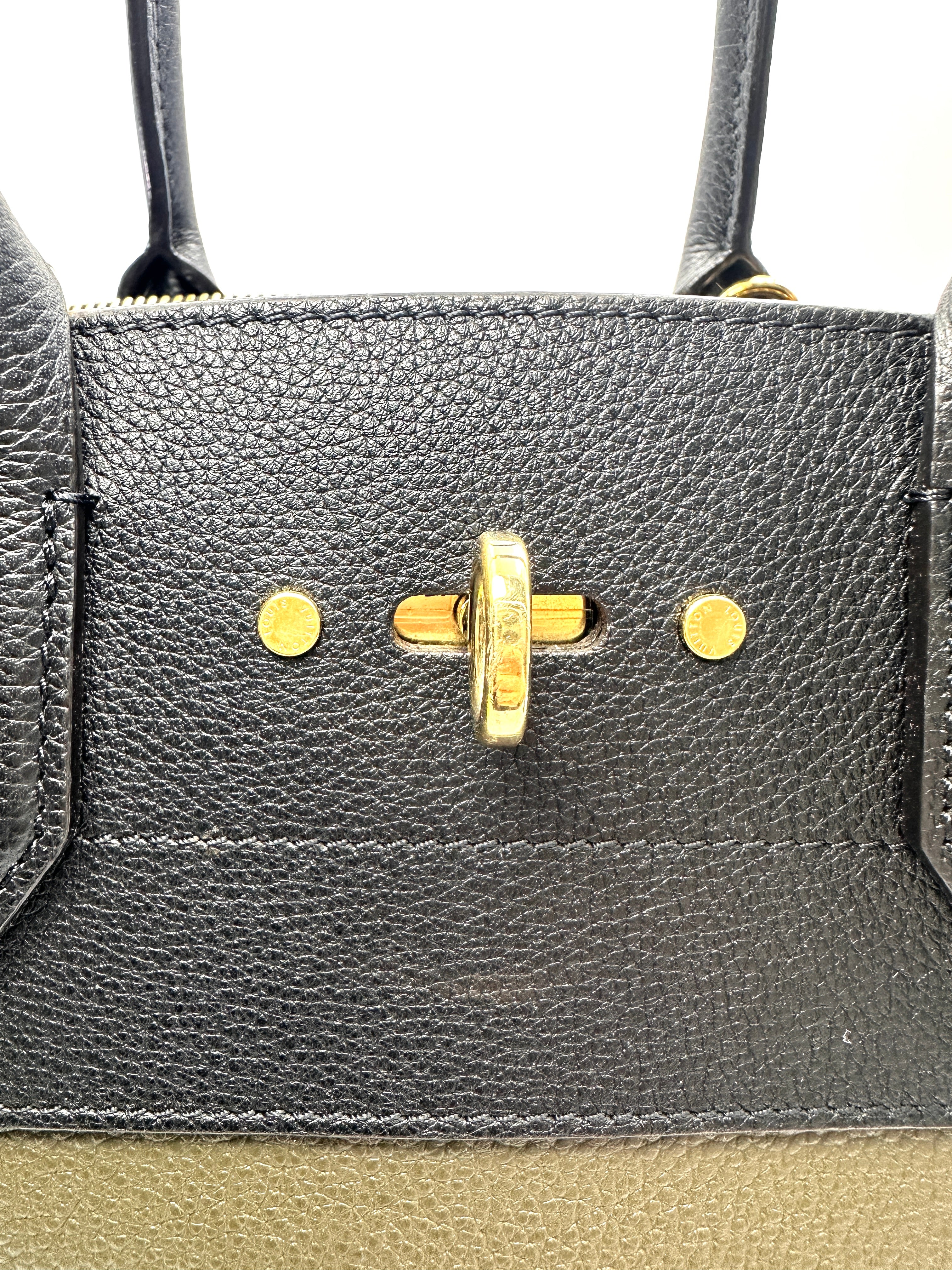 Louis Vuitton City Steamer Black/Green Leather Handle Bag LV3149