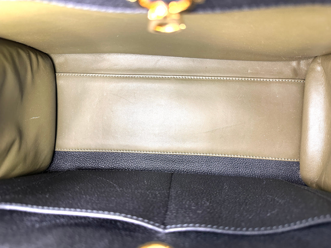 Louis Vuitton City Steamer Black/Green Leather Handle Bag LV3149