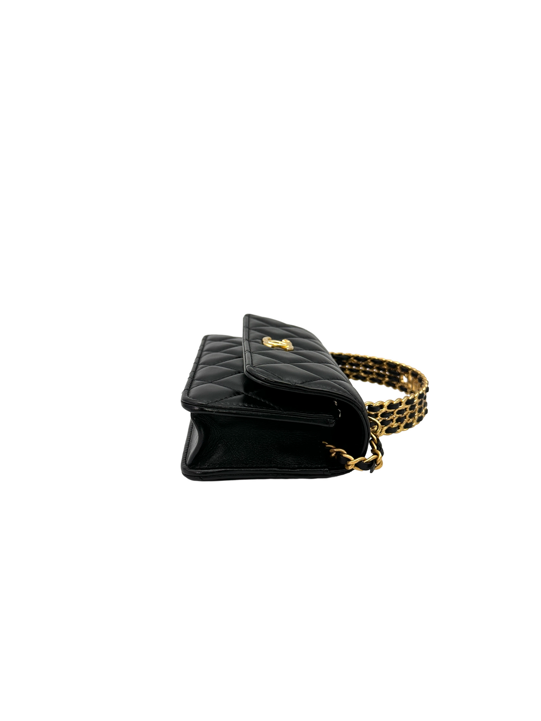 Chanel Black Quilted Leather Top Handle Wallet On Chain(NH***5H) CC2327