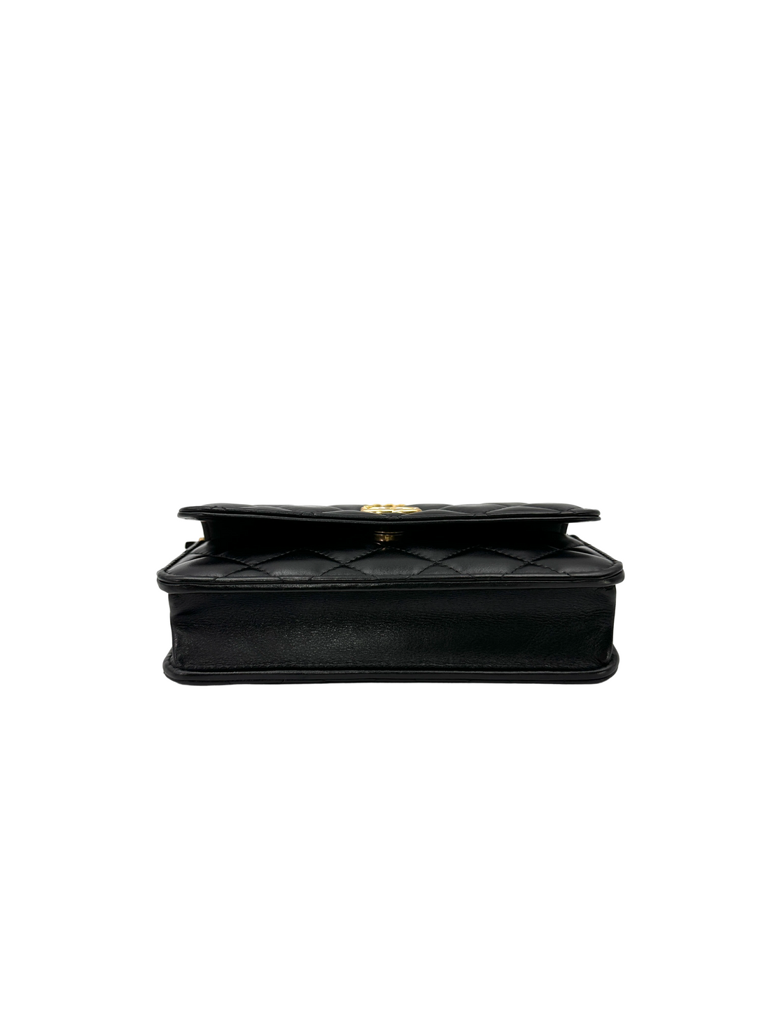 Chanel Black Quilted Leather Top Handle Wallet On Chain(NH***5H) CC2327