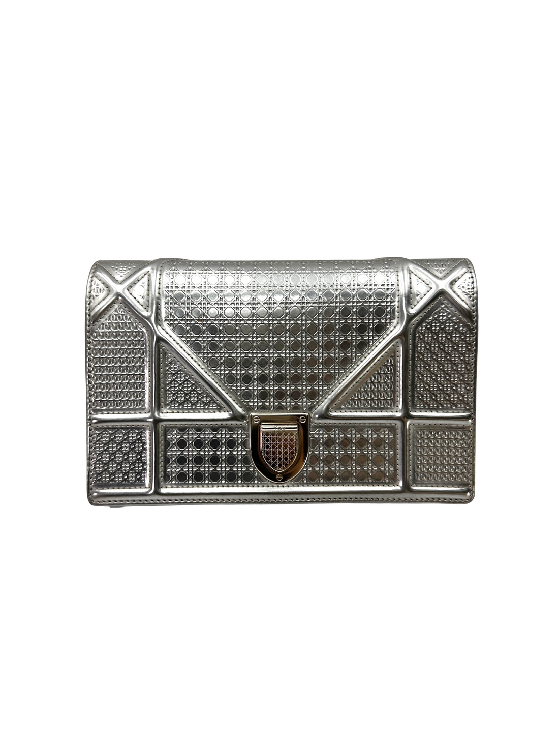 Christian Dior Diorama Silver Leather Shoulder Bag DR836