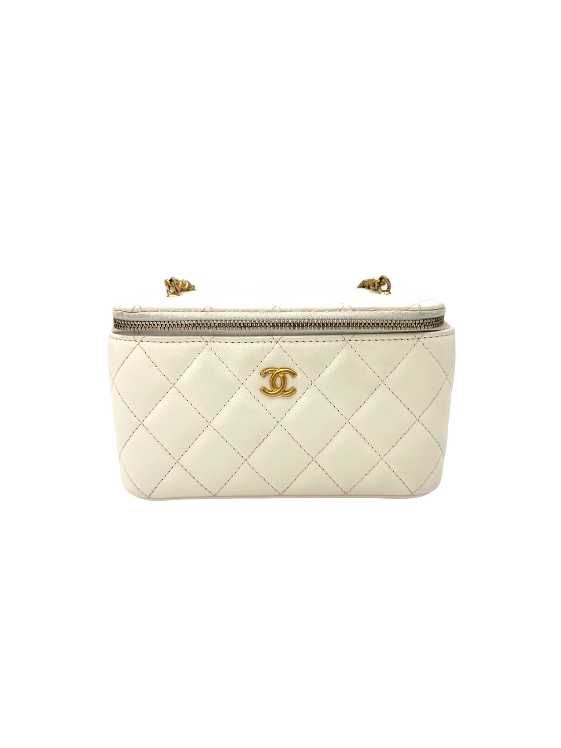 Chanel 22B White Quilted Lambskin Vanity Case(PJ***3E) CC2328