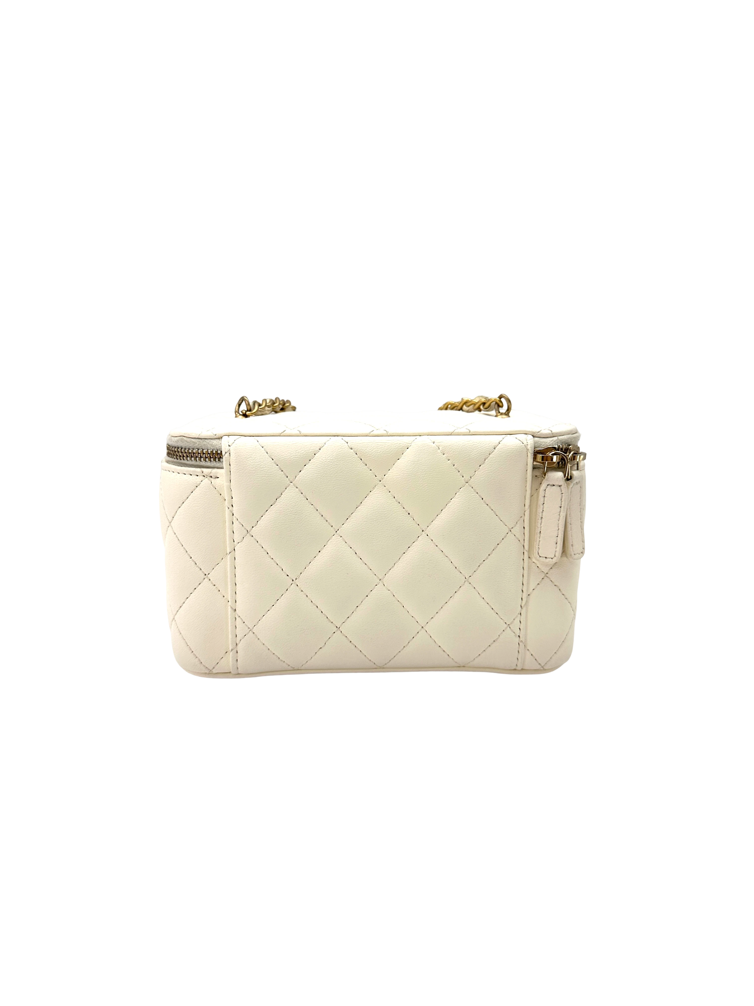 Chanel 22B White Quilted Lambskin Vanity Case(PJ***3E) CC2328