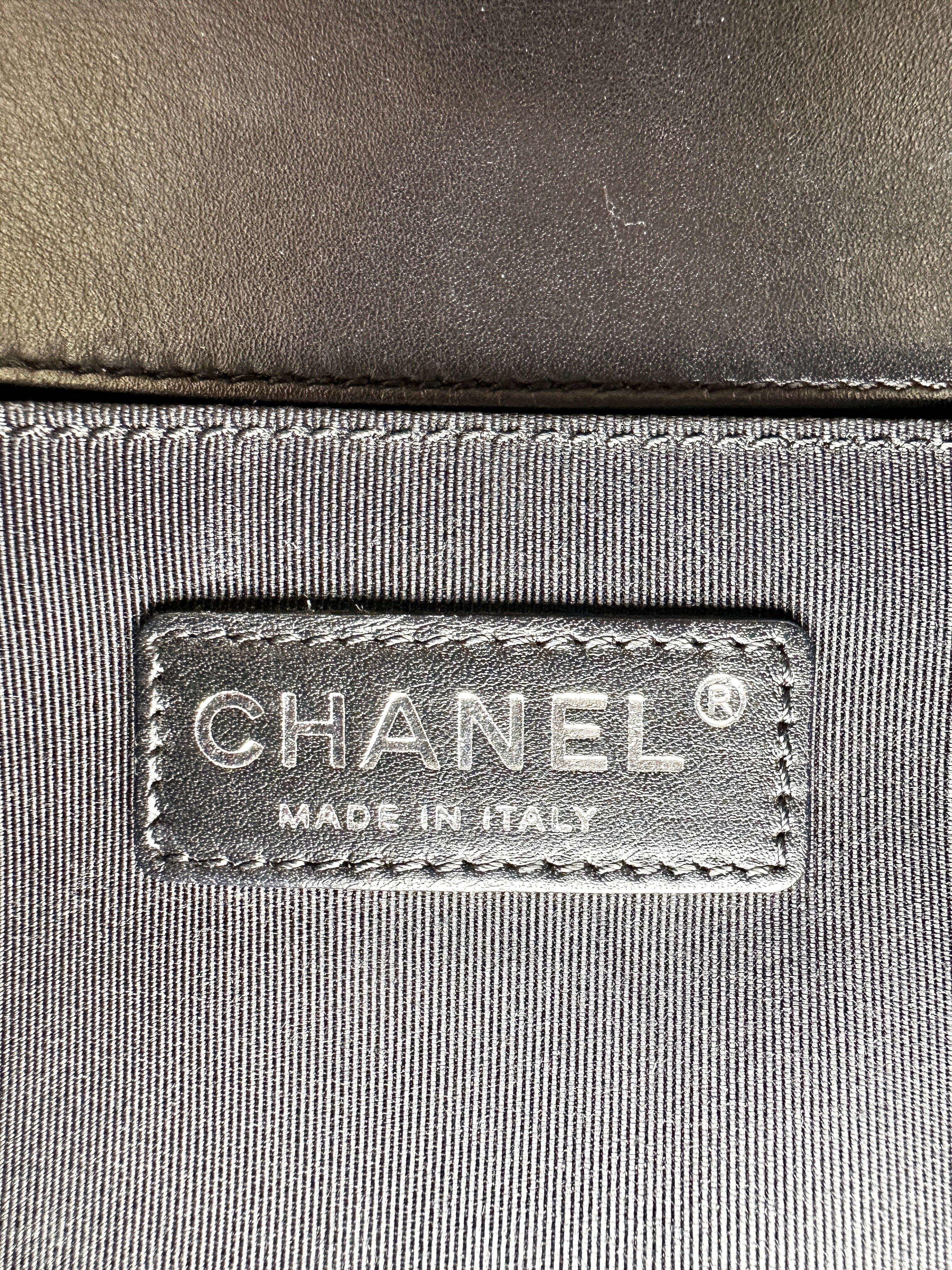 Chanel LeBoy Black Quilted Patent Leather Flap Bag With Silver Buckle(18***63) CC2329