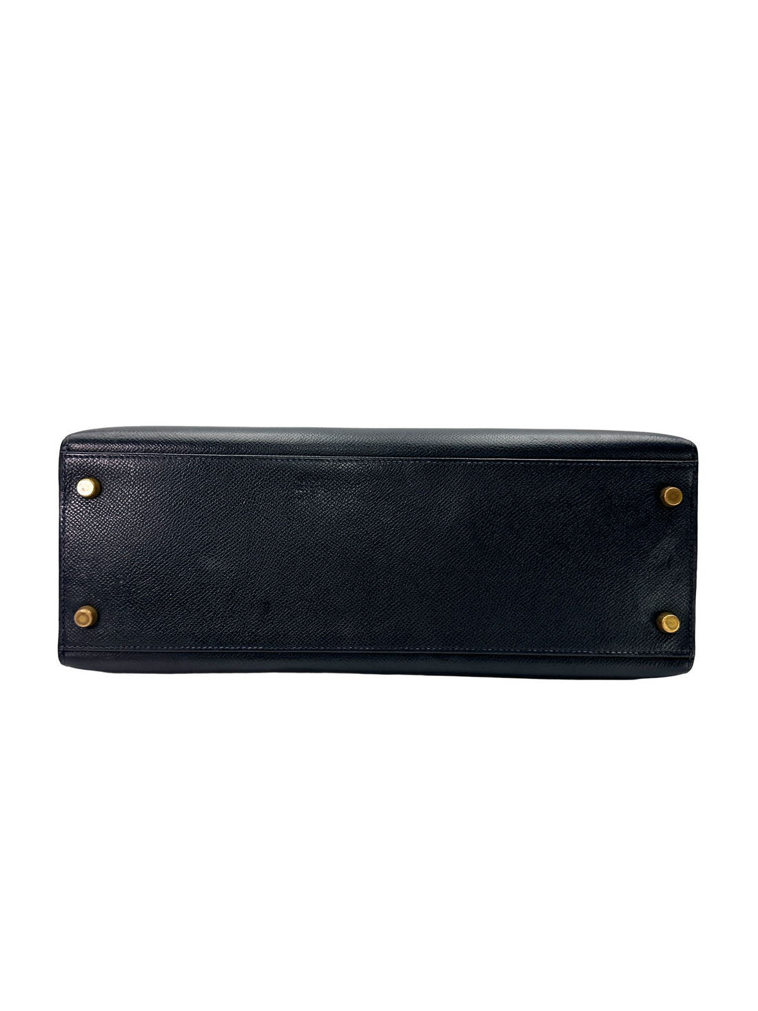 Hermes Kelly Black Leather Handle Bag With Gold Hardware HR132SA