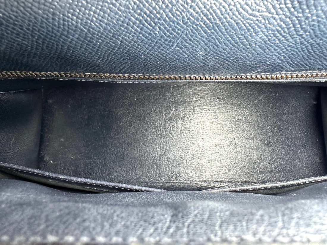 Hermes Kelly Black Leather Handle Bag With Gold Hardware HR132SA