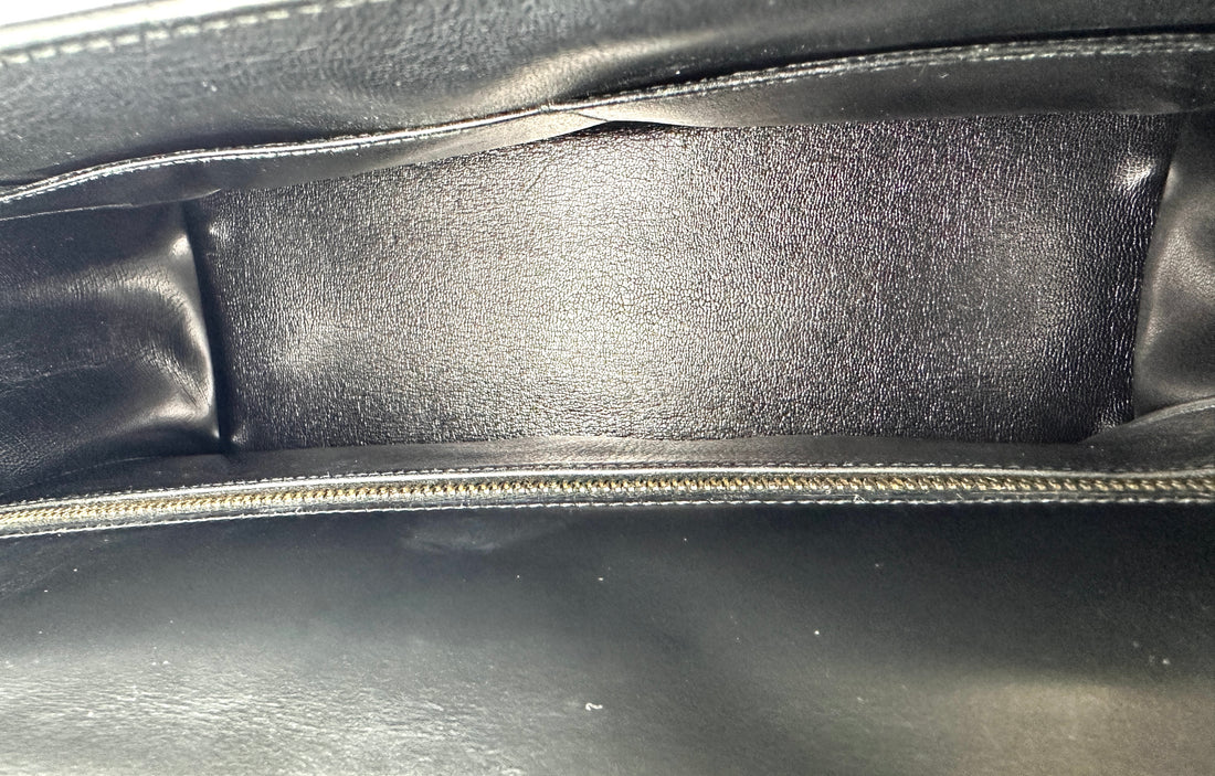 Hermes Kelly32 Black Leather Handle Bag With Gold Hardware HR134