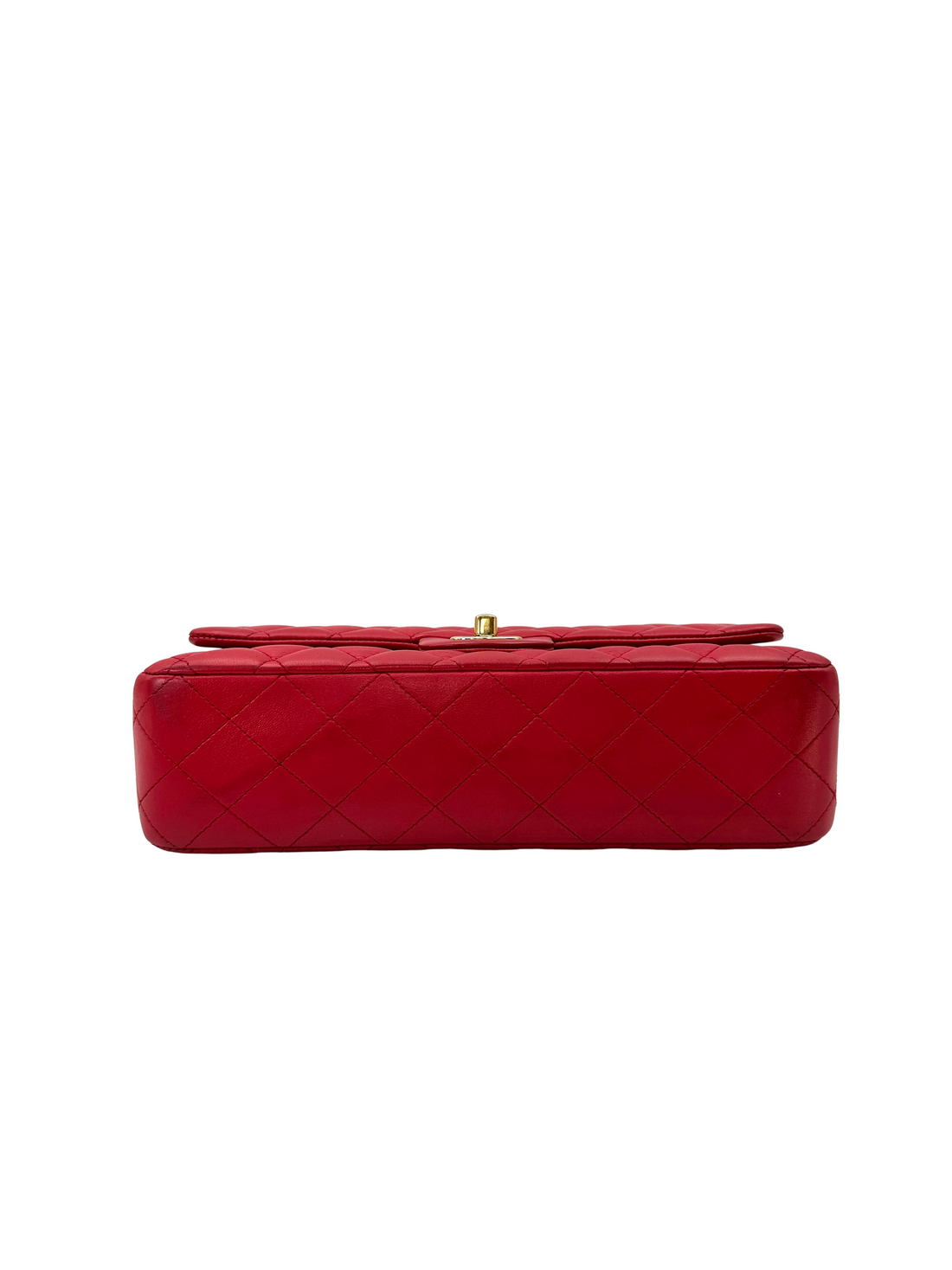 Chanel Classic Flap Red Quilted Lambskin Medium Size Shoulder Bag With Gold Buckle(21***72) CC2330