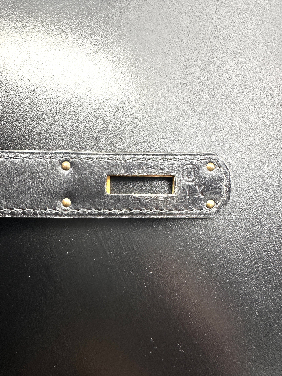 Hermes Kelly32 Black Leather Top Handle Bag With Gold Hardware HR133