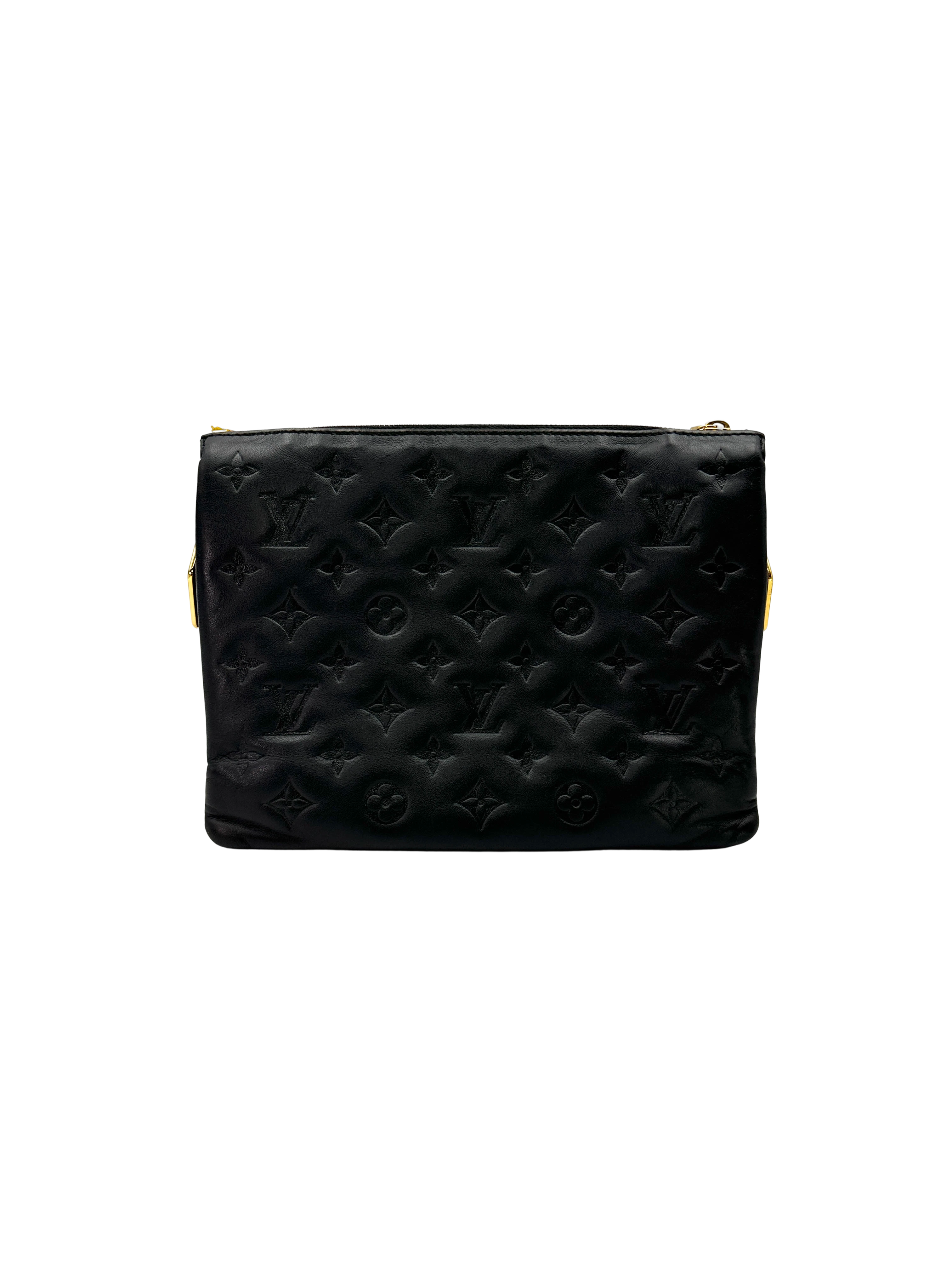 Louis Vuitton Coussin Black Monogram Embossed Leather Shoulder Bag LV3153