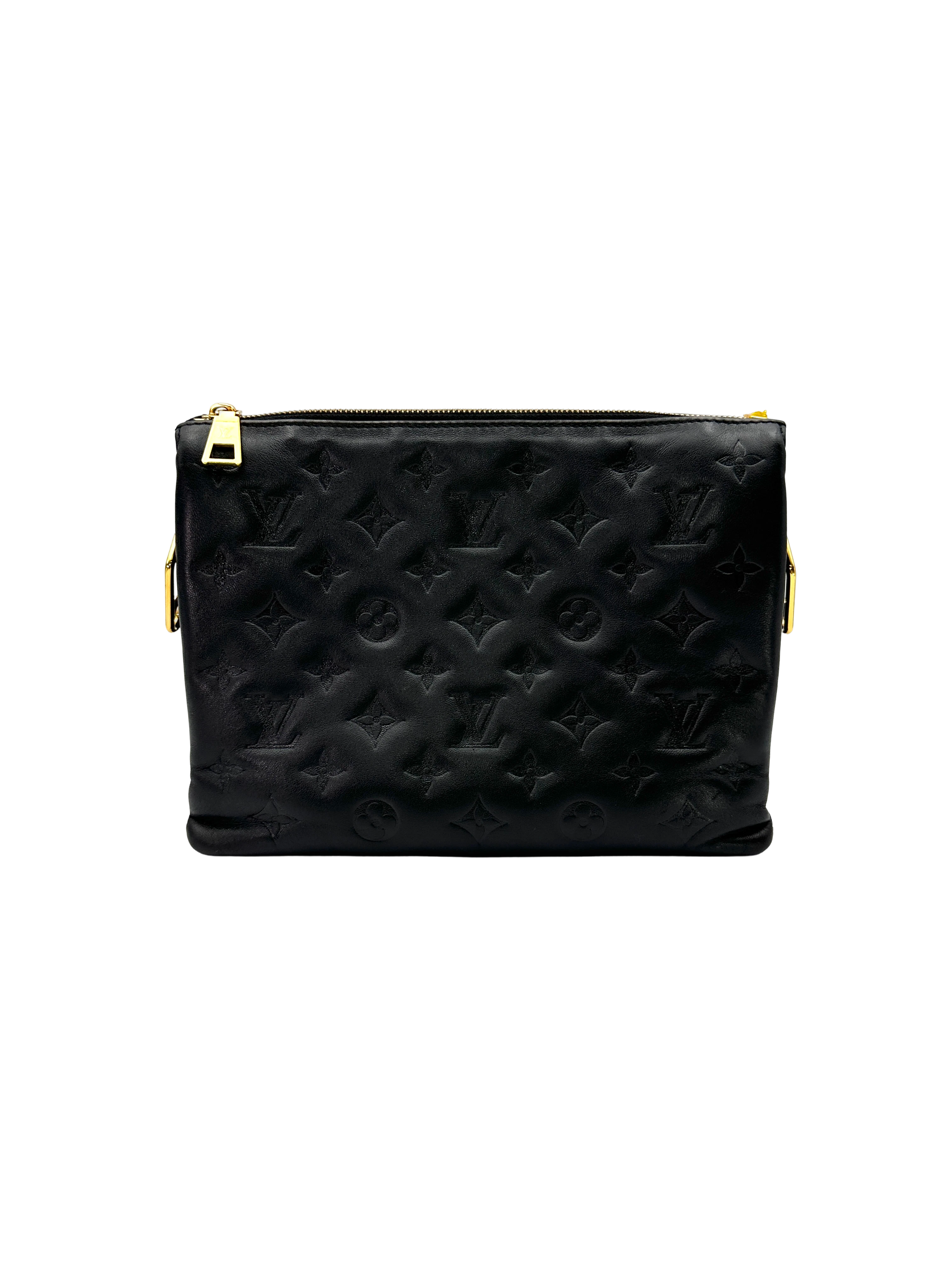 Louis Vuitton Coussin Black Monogram Embossed Leather Shoulder Bag LV3153