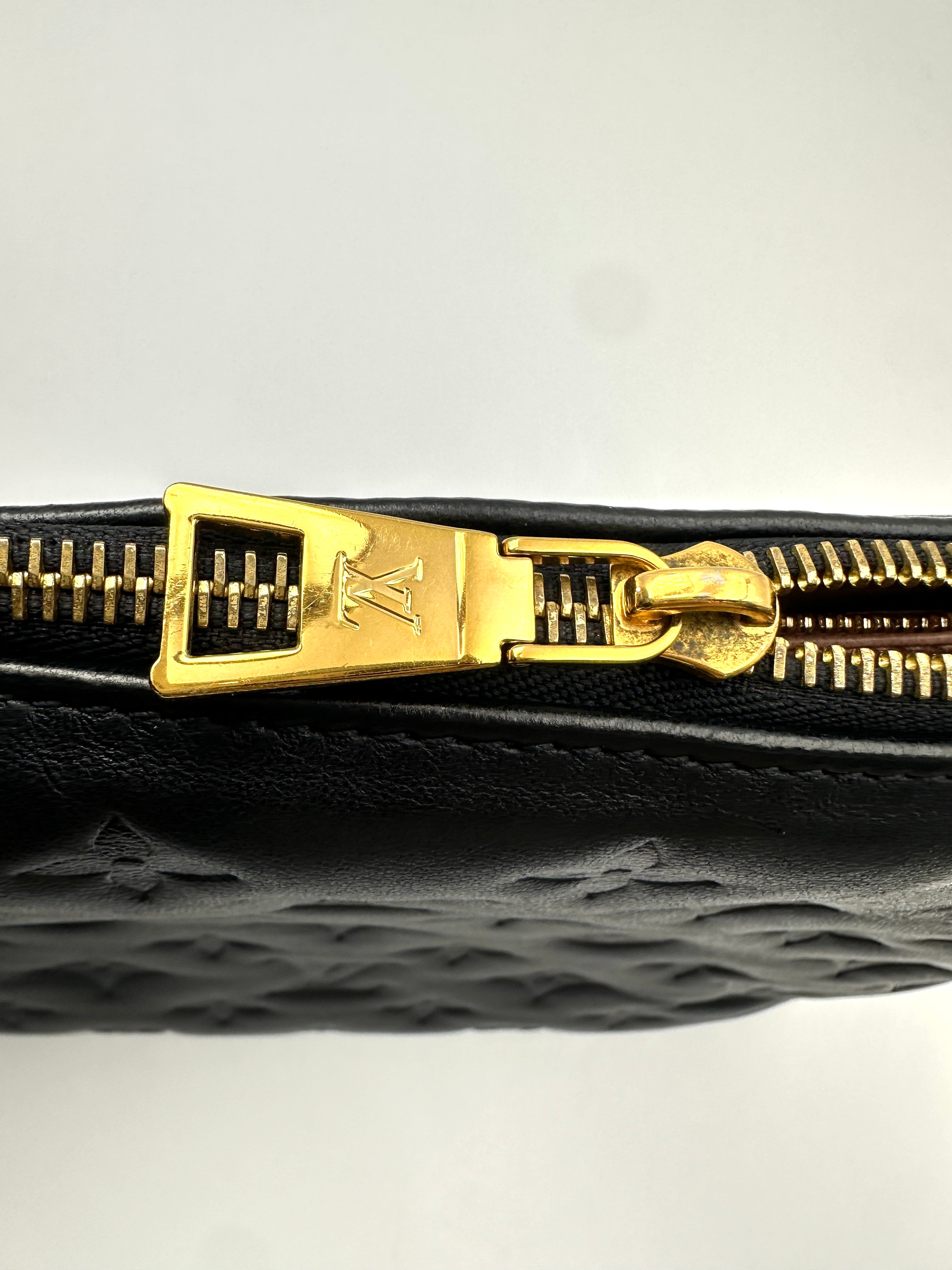 Louis Vuitton Coussin Black Monogram Embossed Leather Shoulder Bag LV3153