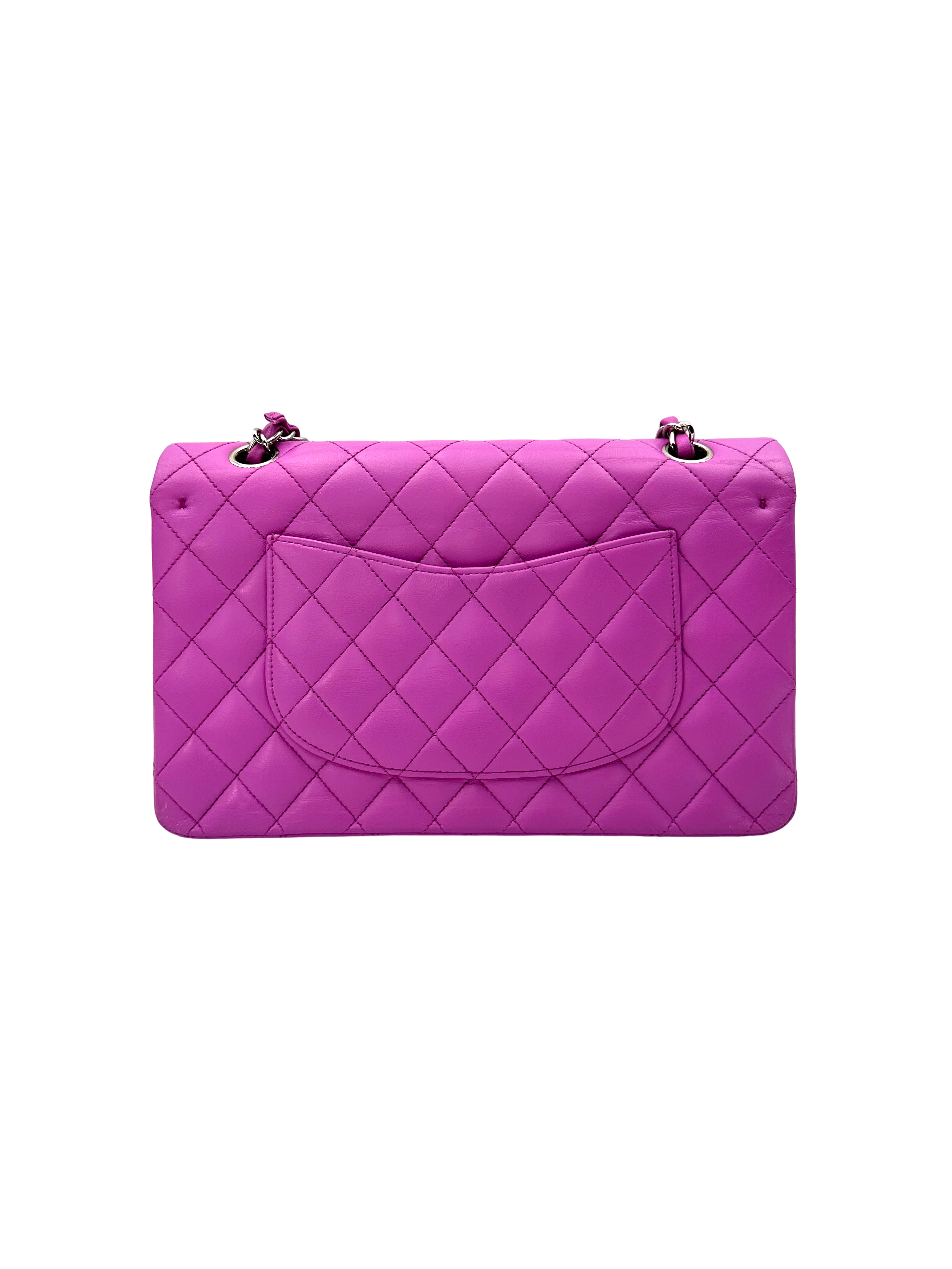 Chanel Classic Flap Purple Quilted Leather Shoulder Bag With Silver Buckle(14***32) CC2331