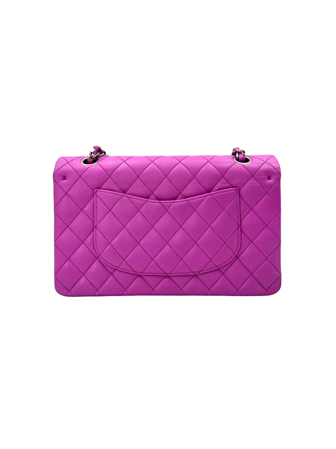 Chanel Classic Flap Purple Quilted Leather Shoulder Bag With Silver Buckle(14***32) CC2331