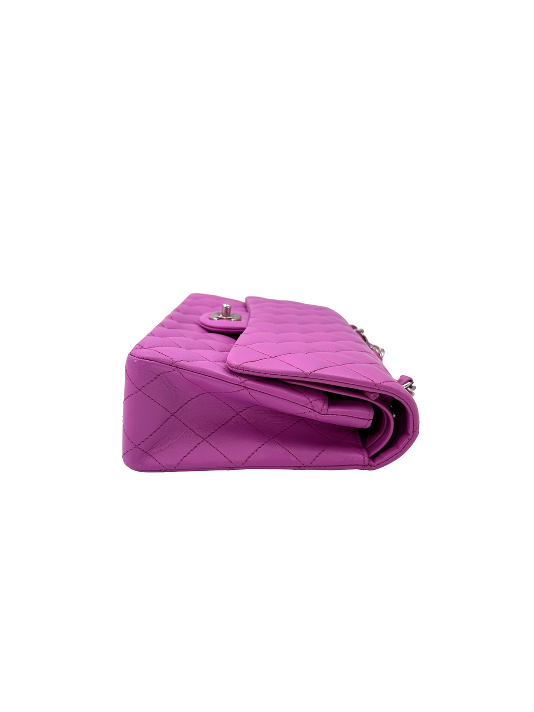 Chanel Classic Flap Purple Quilted Leather Shoulder Bag With Silver Buckle(14***32) CC2331