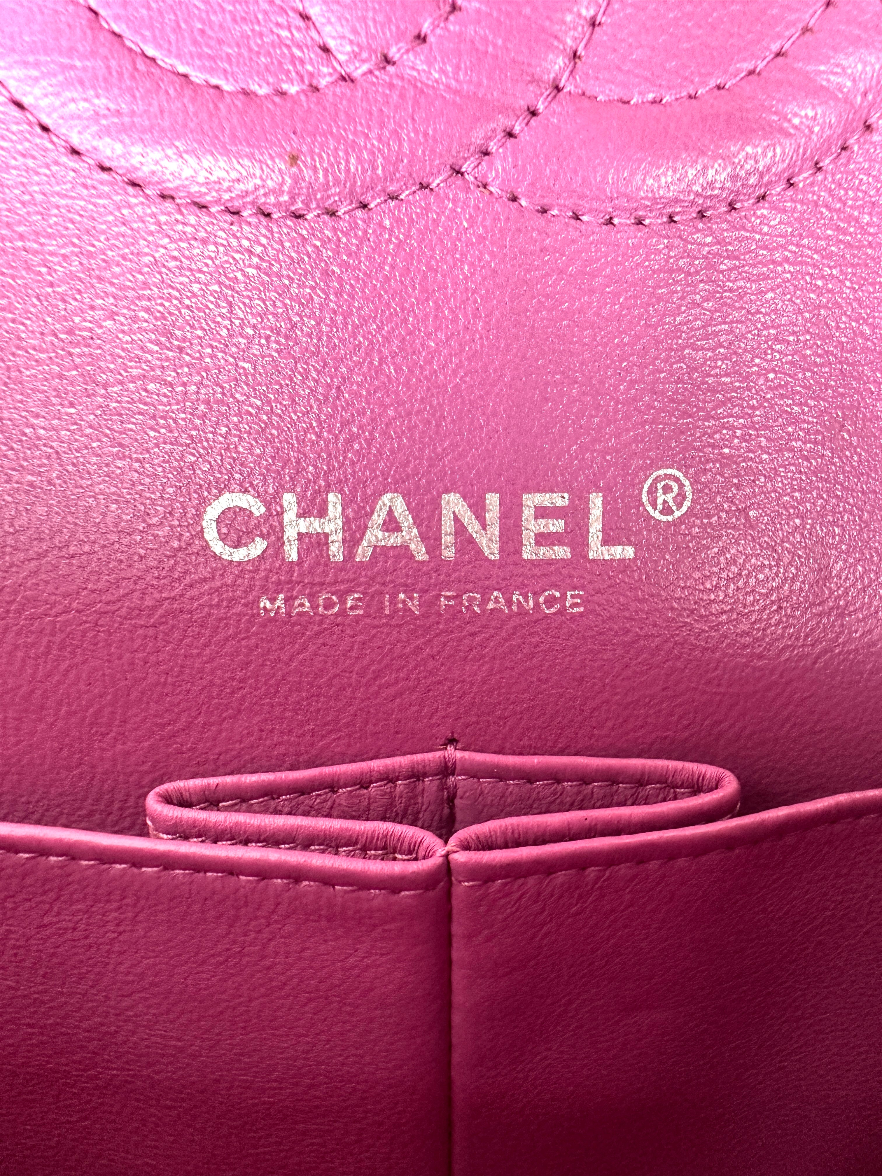 Chanel Classic Flap Purple Quilted Leather Shoulder Bag With Silver Buckle(14***32) CC2331