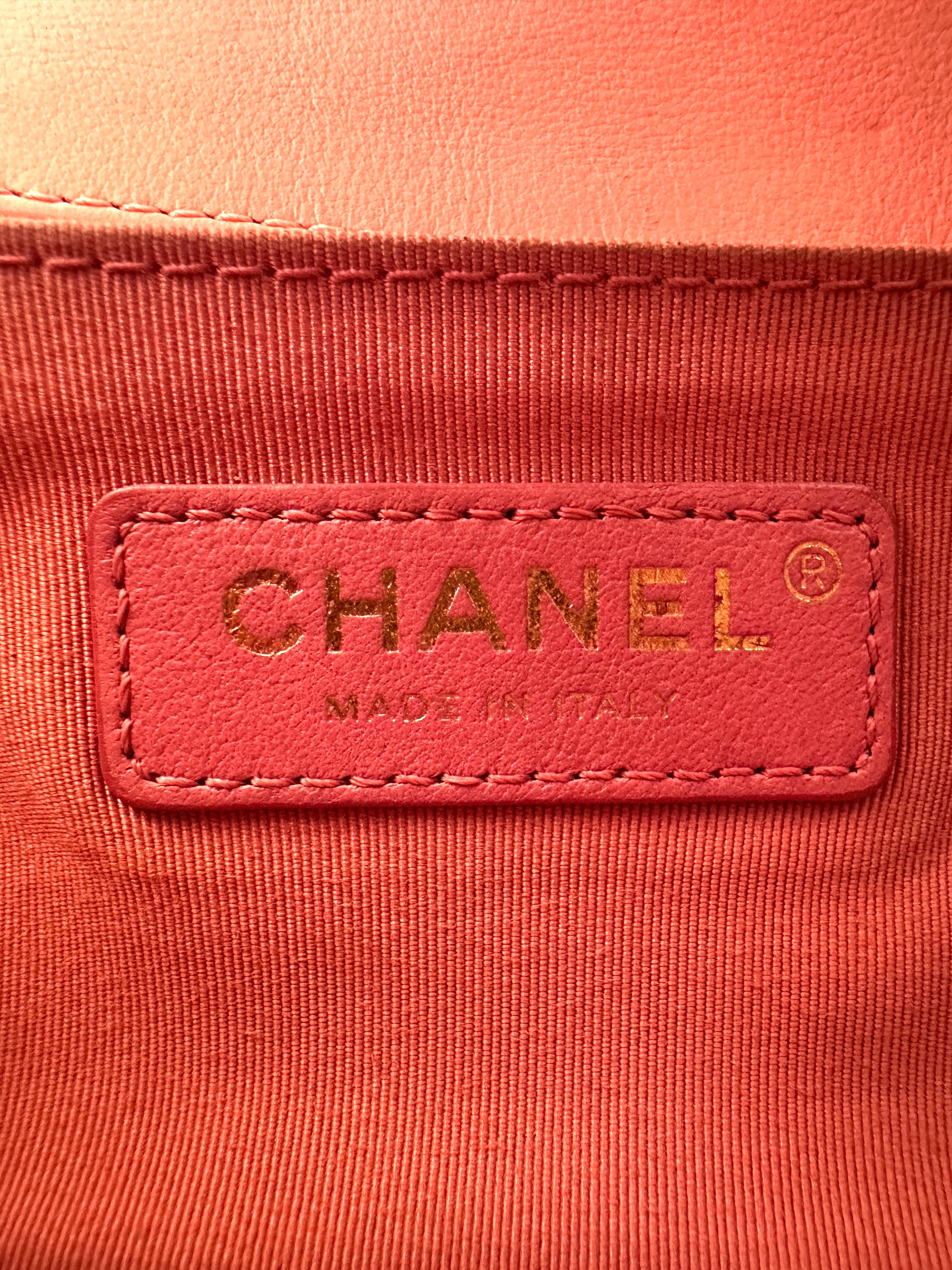 Chanel LeBoy Pink Chevron Quilted Leather Flap Bag With Gold Buckle(27***99) CC2332
