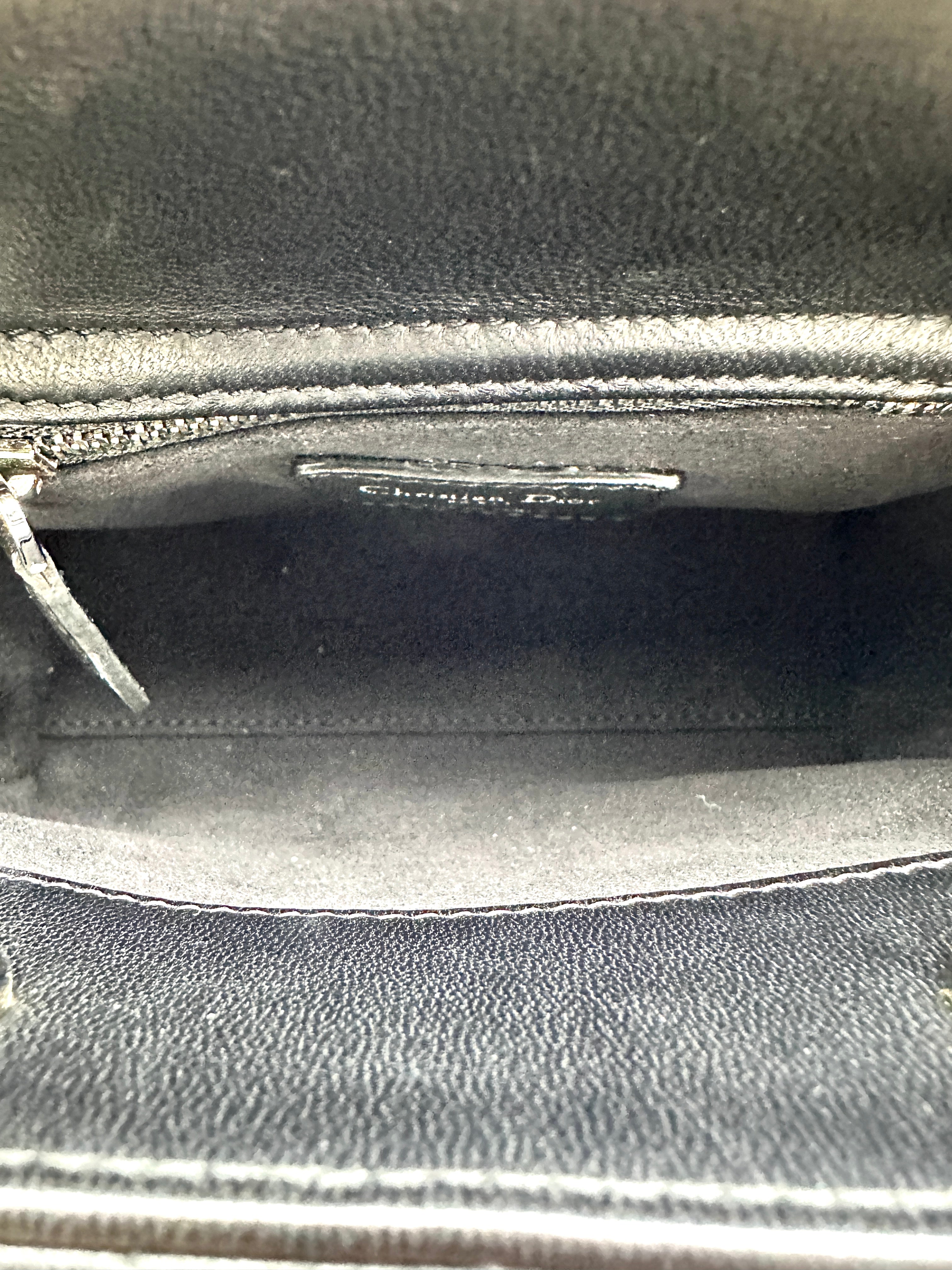 Christian Dior Lady Dior Black Cannage Lambskin Handle Bag DR838