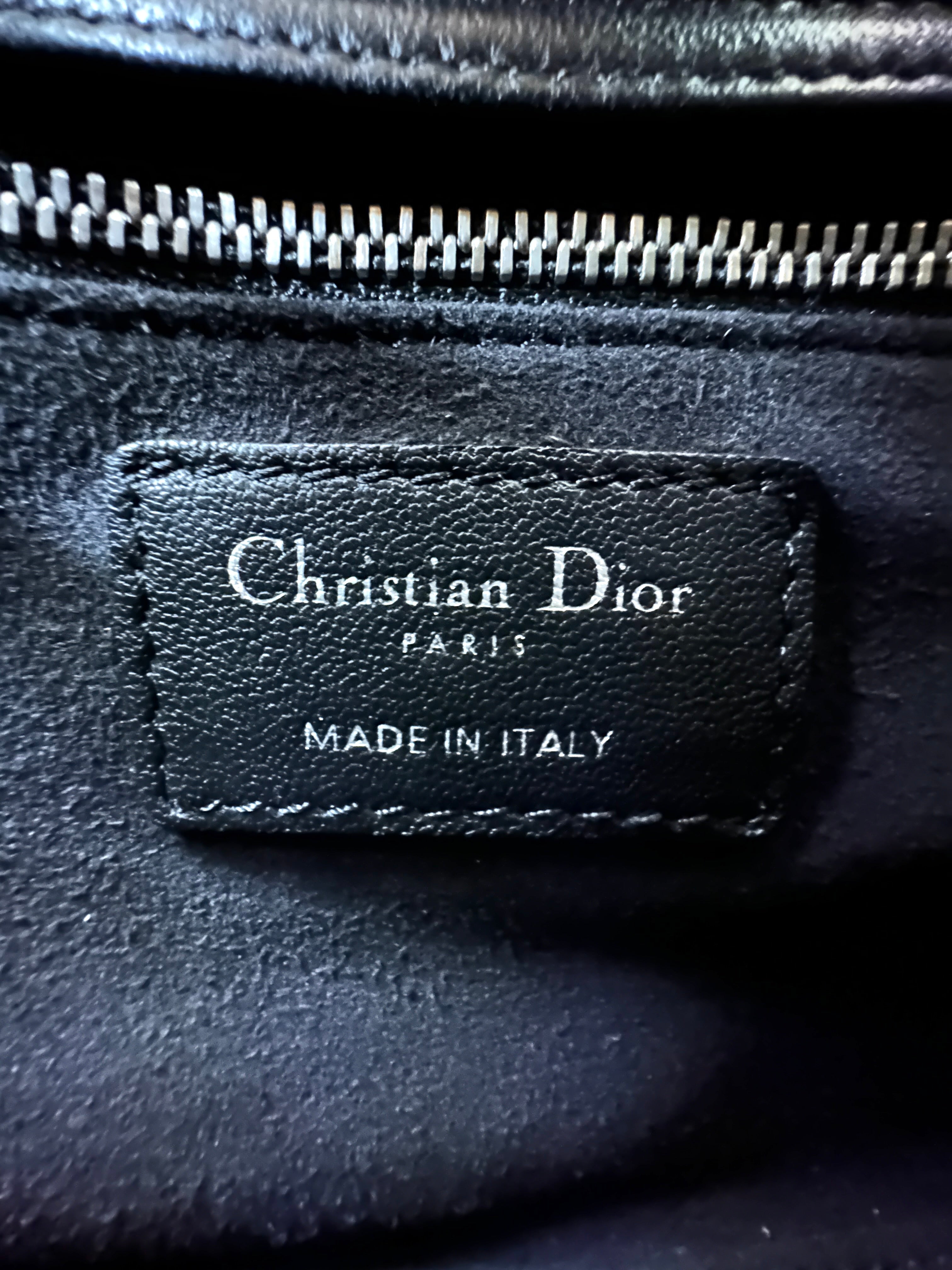 Christian Dior Lady Dior Black Cannage Lambskin Handle Bag DR838