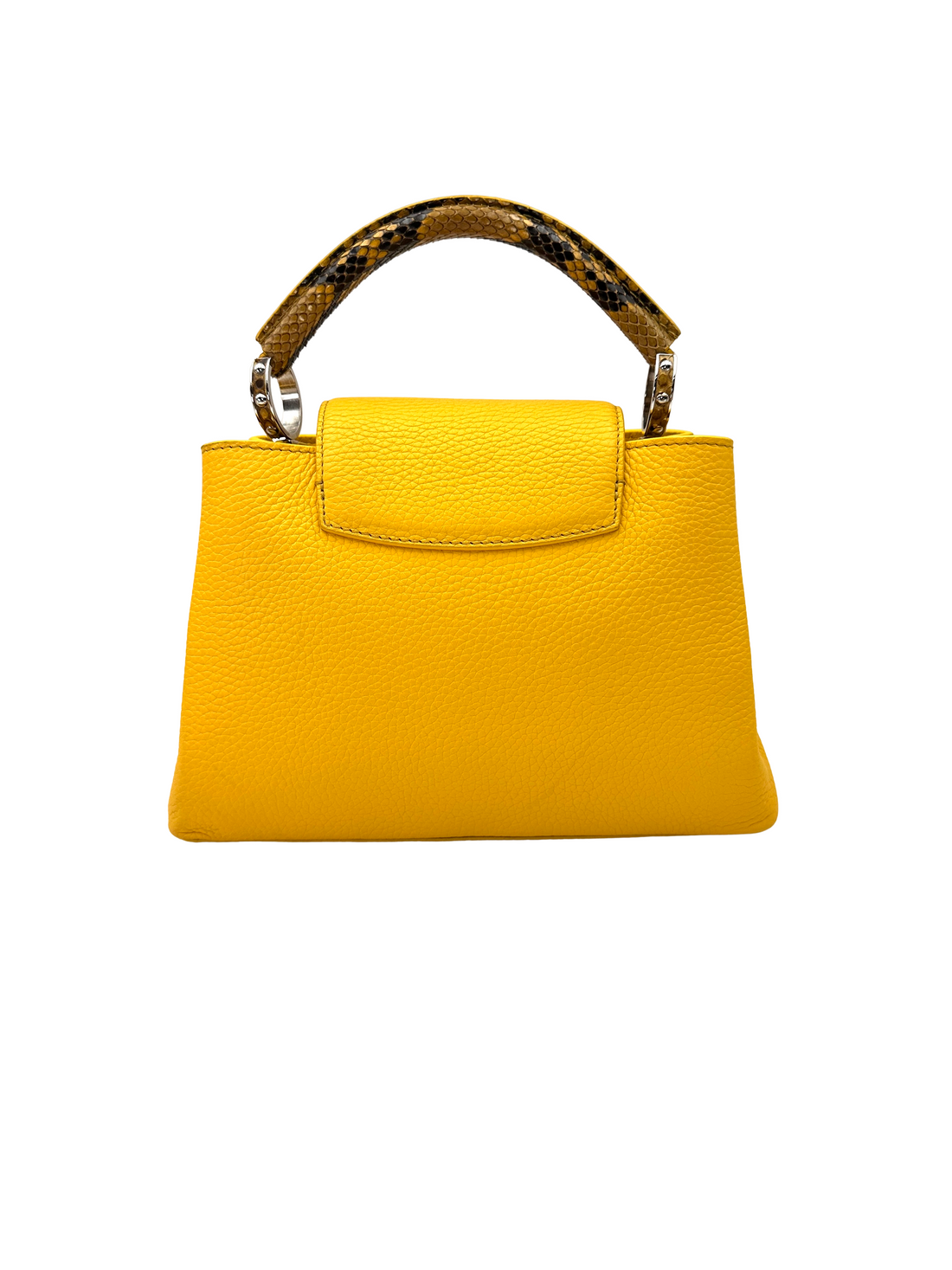 Louis Vuitton Capucines Yellow Taurillon Leather Python Handle Bag LV3155