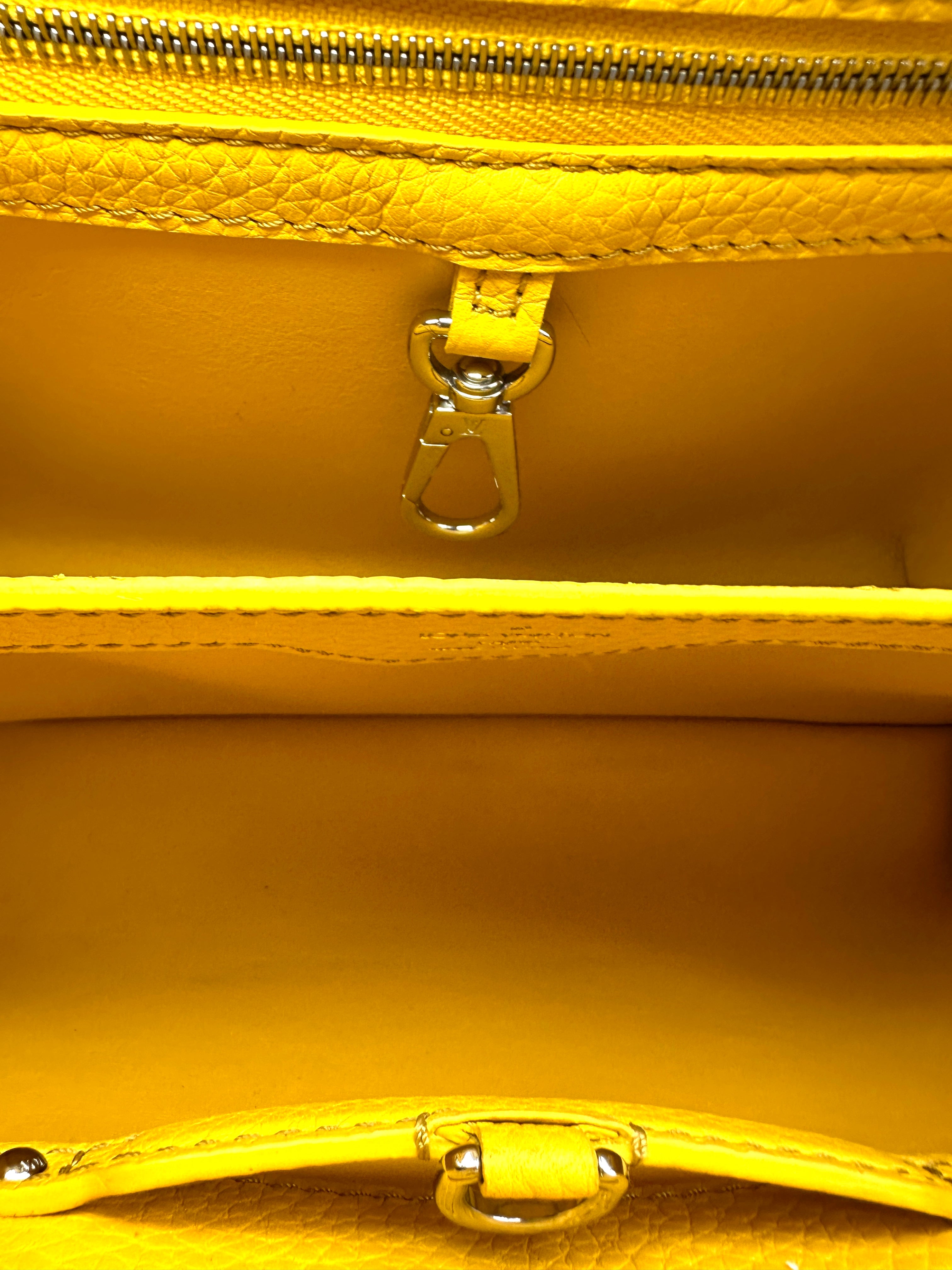 Louis Vuitton Capucines Yellow Taurillon Leather Python Handle Bag LV3155