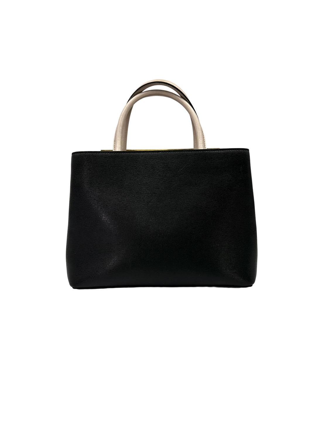 Fendi Petite 2Jours Monster Eyes Black Leather Handle Bag FF129