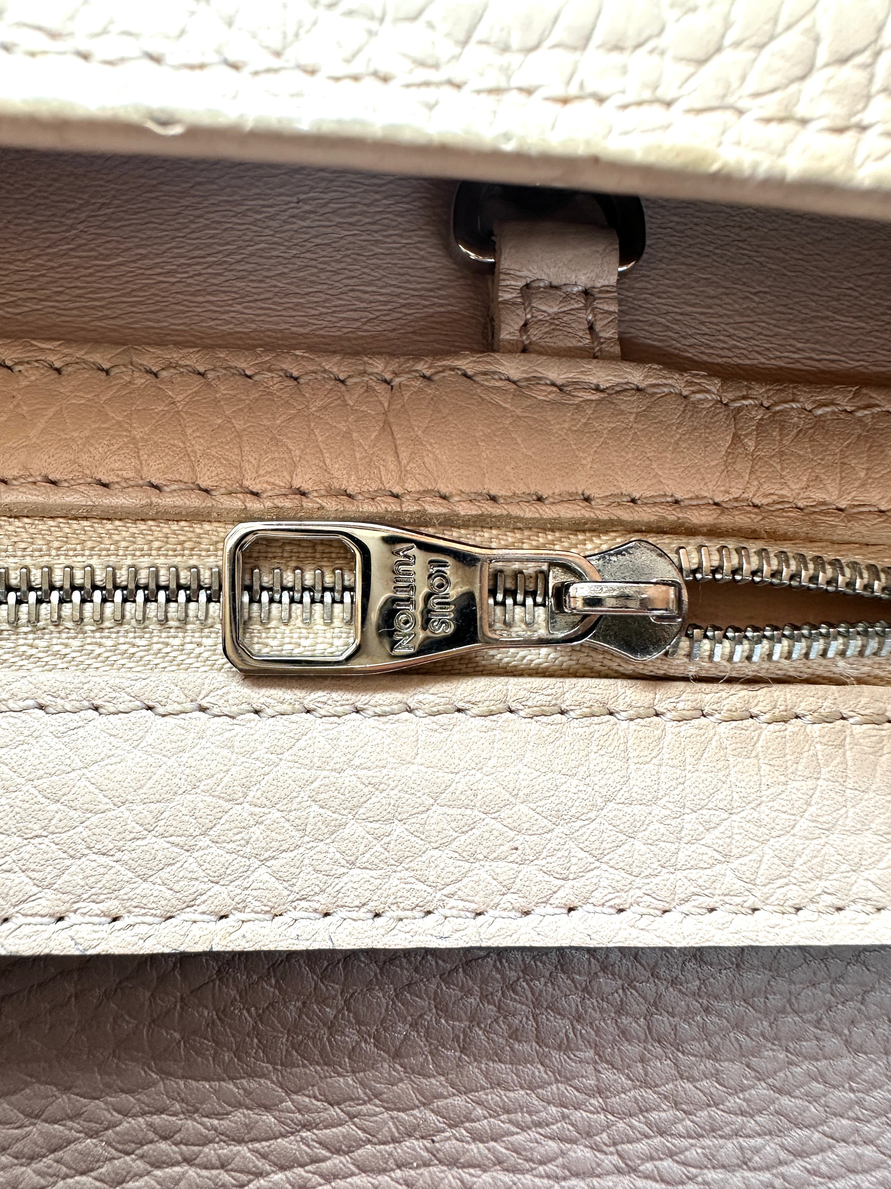 Louis Vuitton Capucines BB Blue Taurillon Leather Pink Handle Bag LV3154