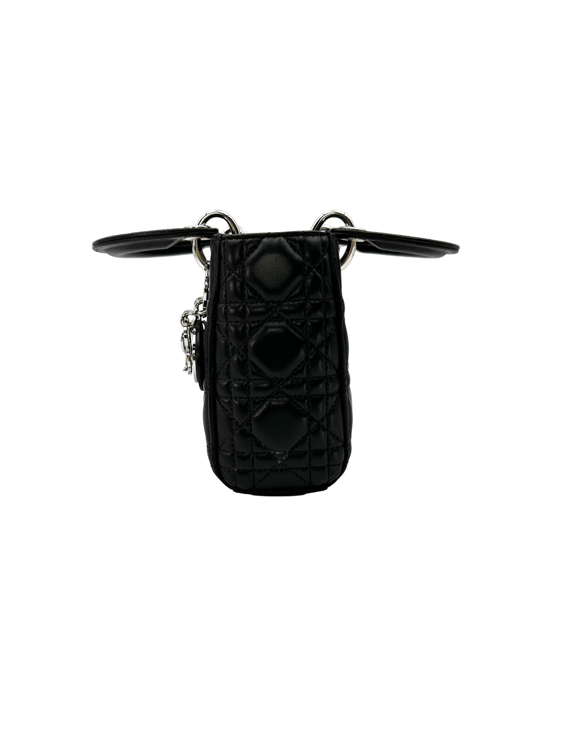 Christian Dior Lady Dior Black Cannage Lambskin Handle Bag CC2333