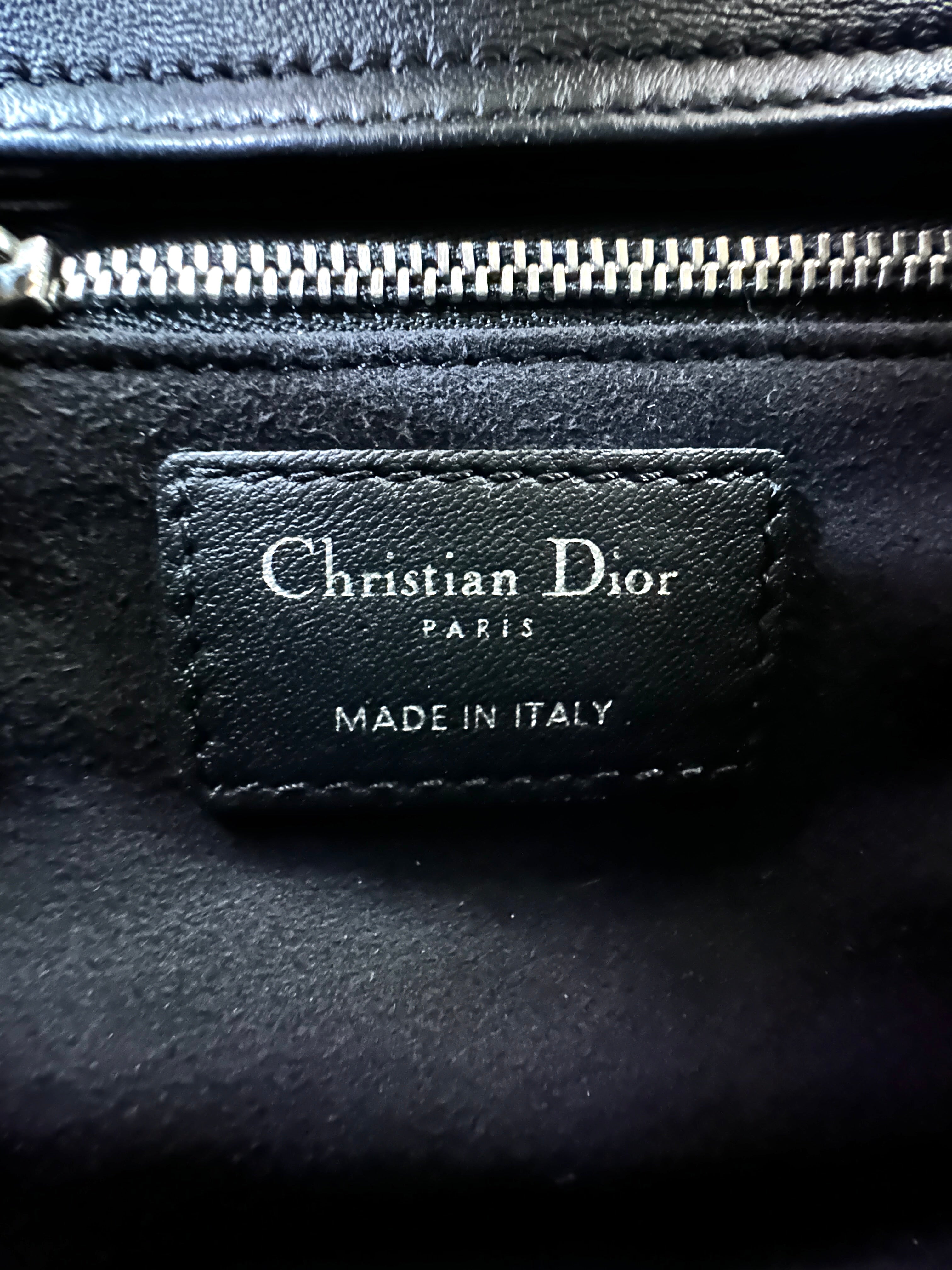 Christian Dior Lady Dior Black Cannage Lambskin Handle Bag CC2333
