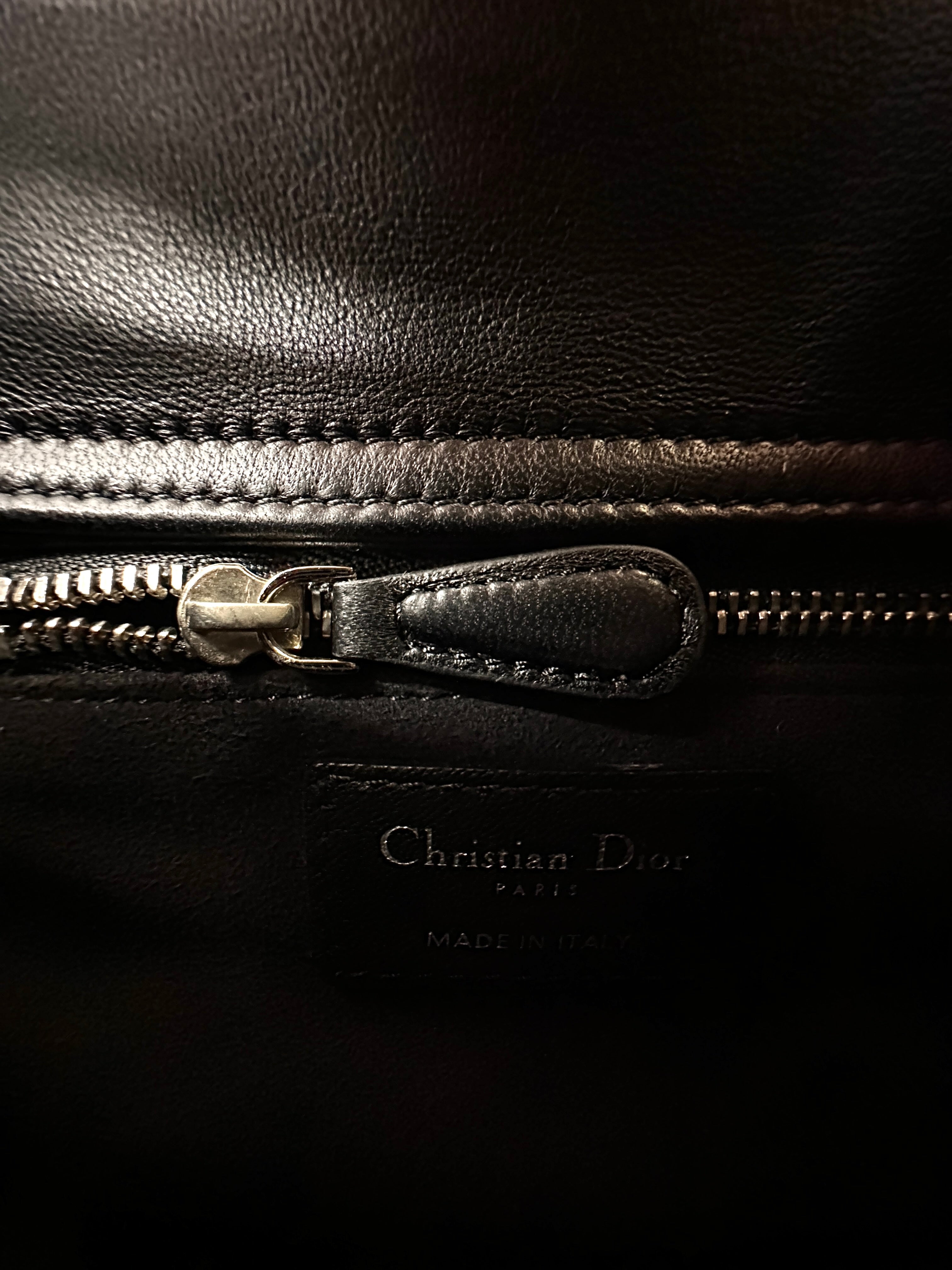 Christian Dior Lady Dior Black Cannage Lambskin Handle Bag CC2333