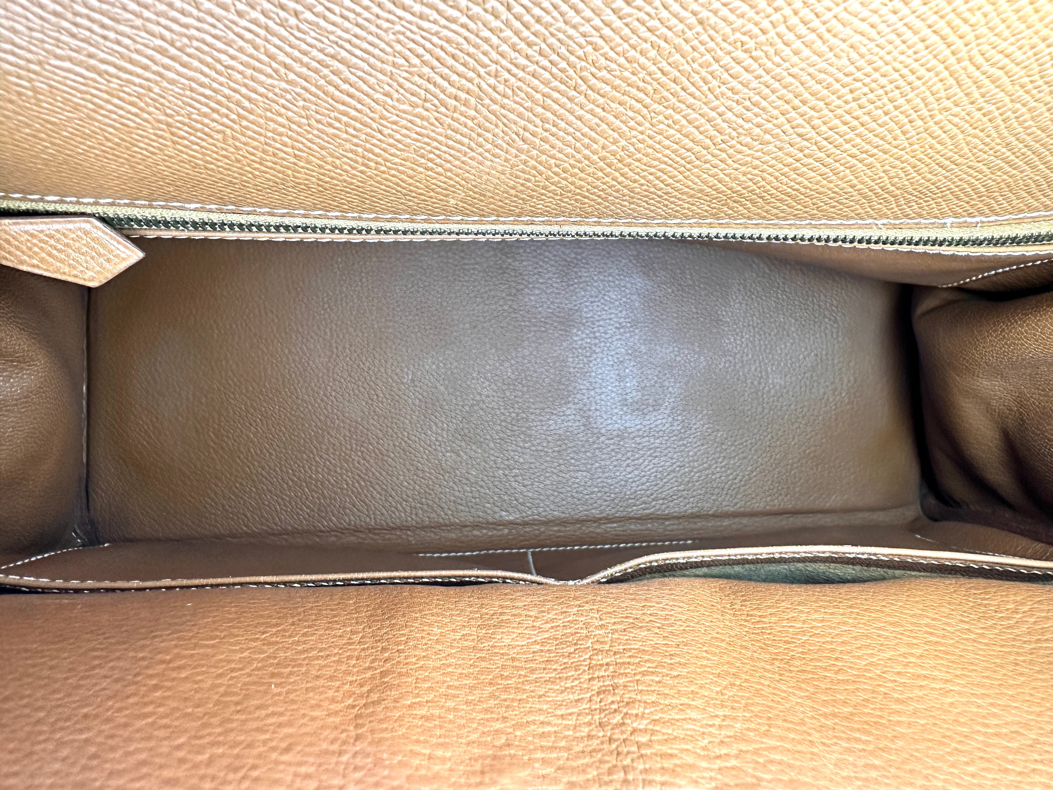 Hermes Kelly Brown Leather Handle Bag With Gold Hardware HR136SA