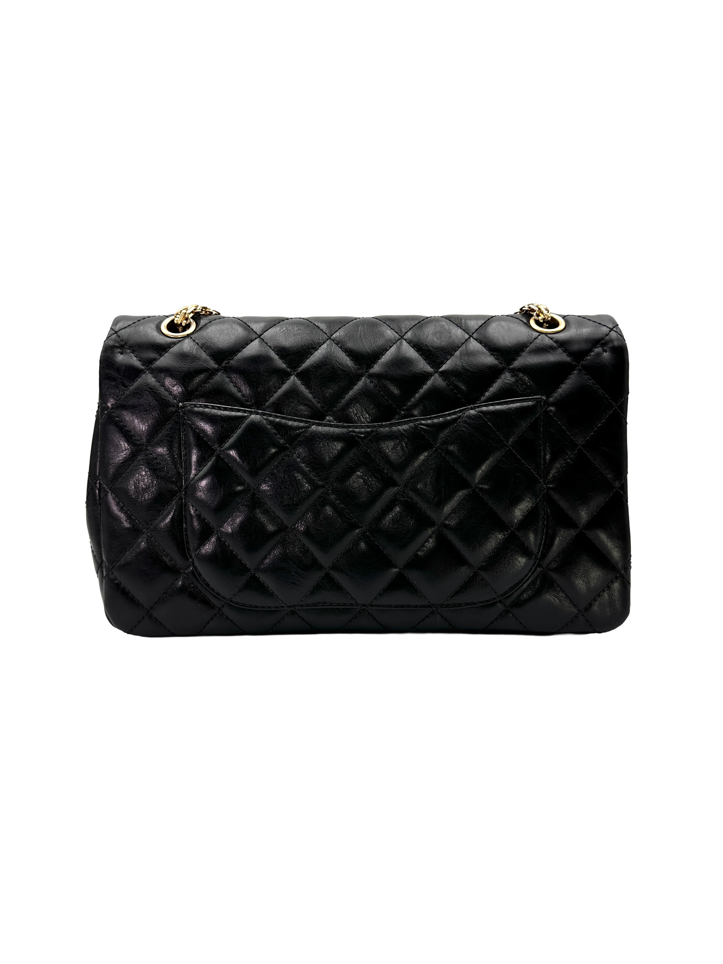 Chanel 2.55 Reissue Black Quilted Lambskin Wallet On Chain(14***64) DR837