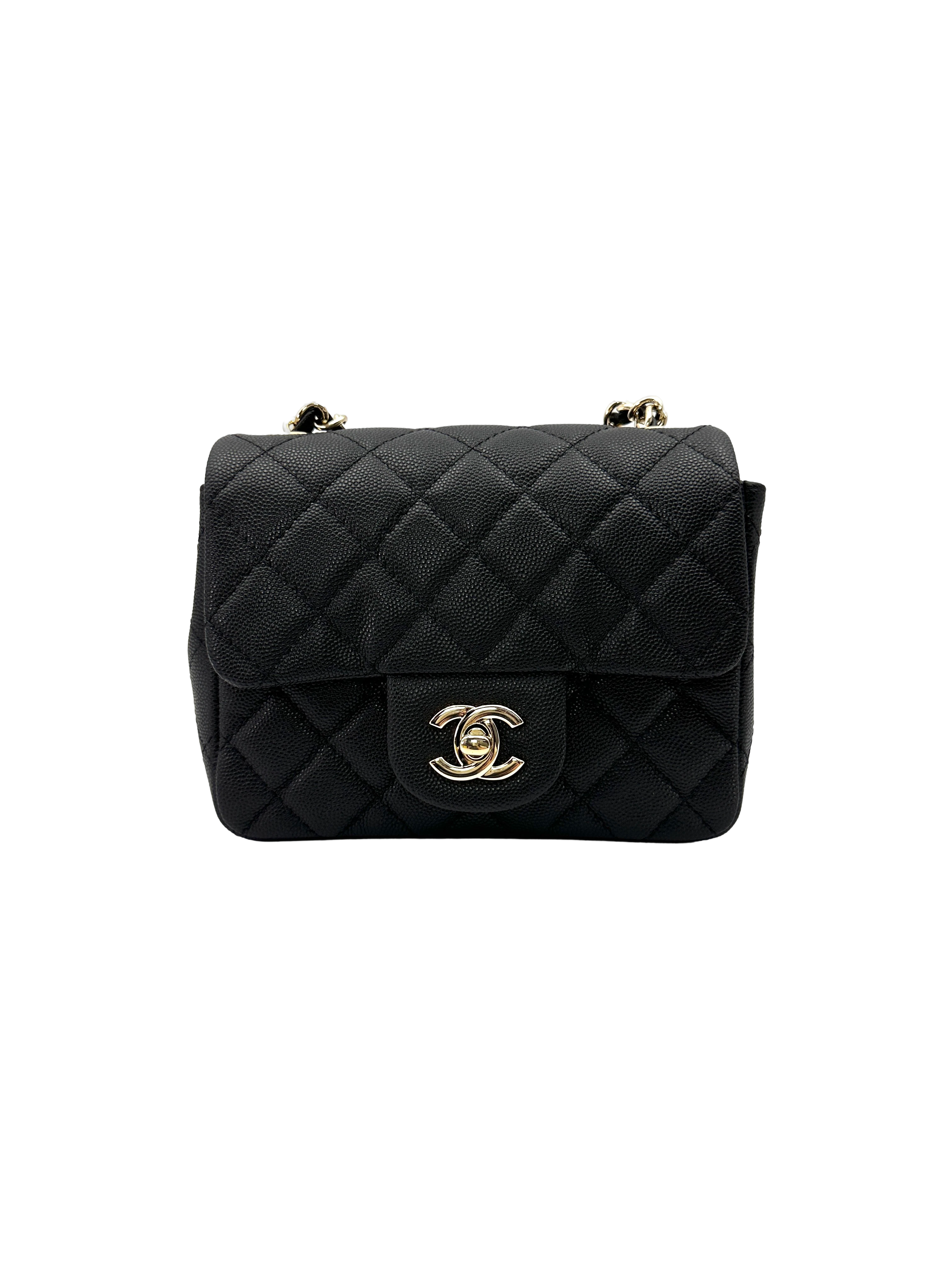 Chanel Classic Flap Black Quilted Leather Mini Flap Bag CC2335