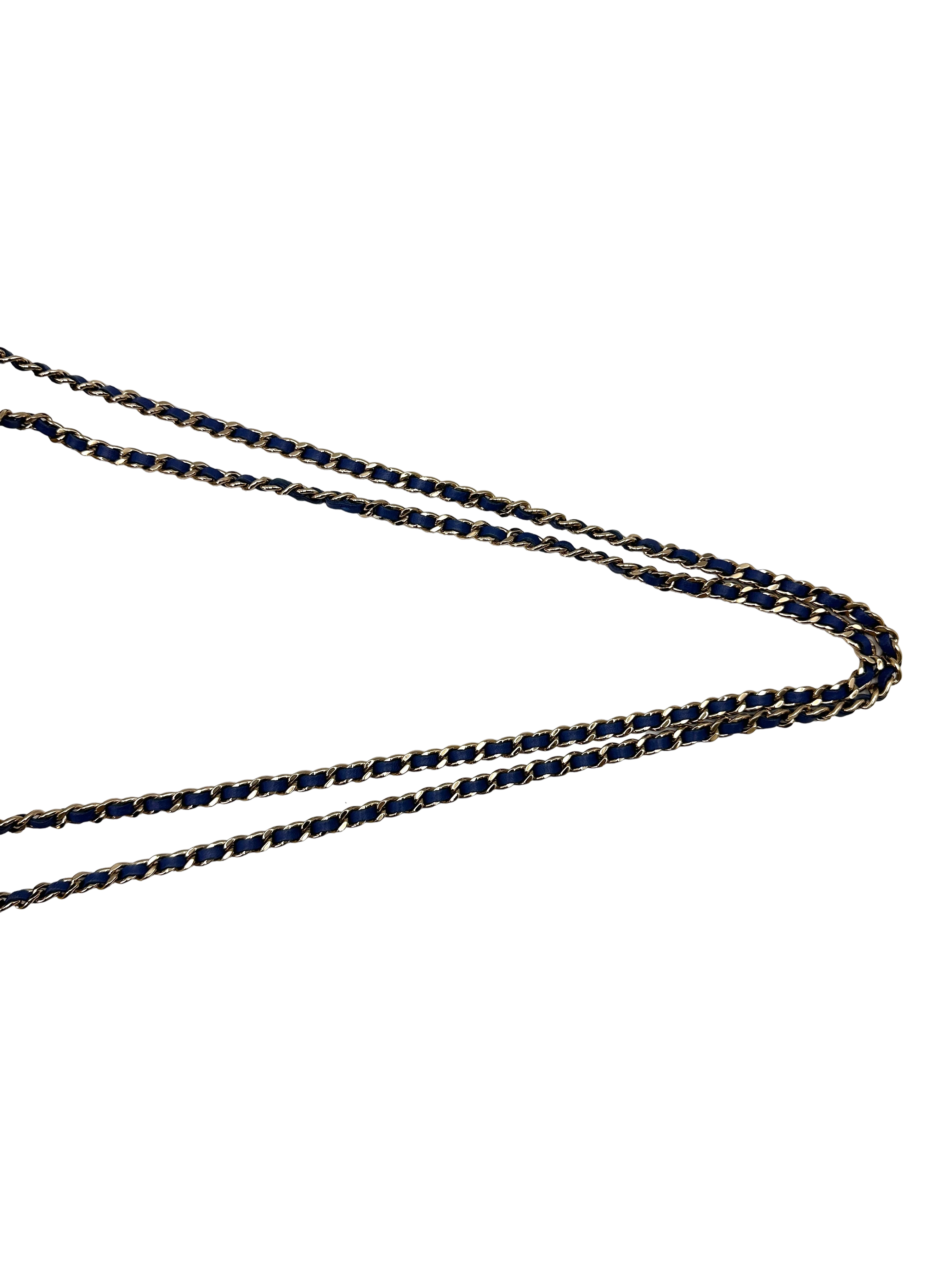 Chanel Trendy CC Blue Chevron Quilted Lambskin Wallet On Chain(26***19) CC2337
