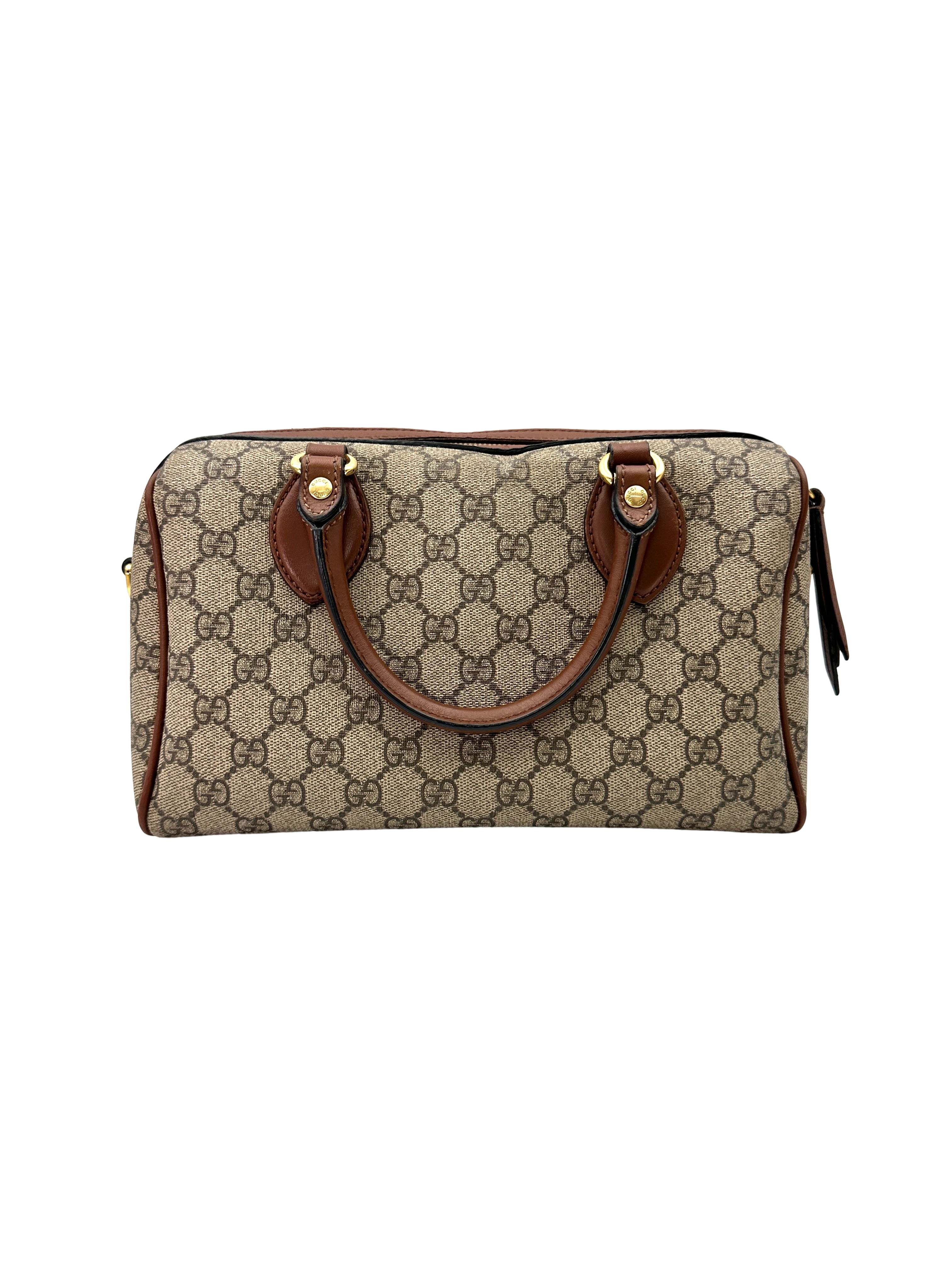 Gucci GG Supreme Canvas Floral Embroidered Boston Bag GG1369