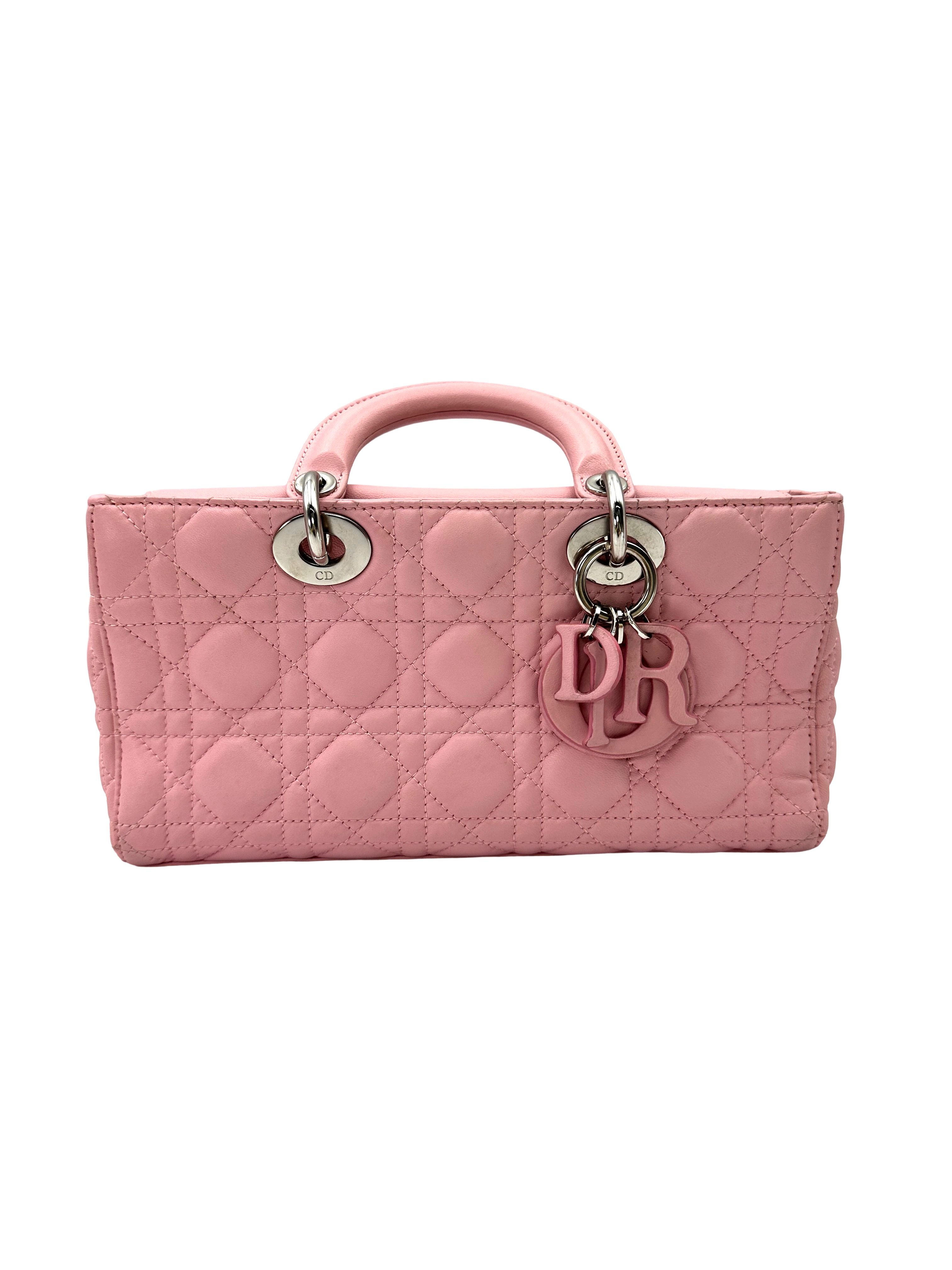 Christian Dior D-joy Pink Cannage Lambskin Handle Bag DR840