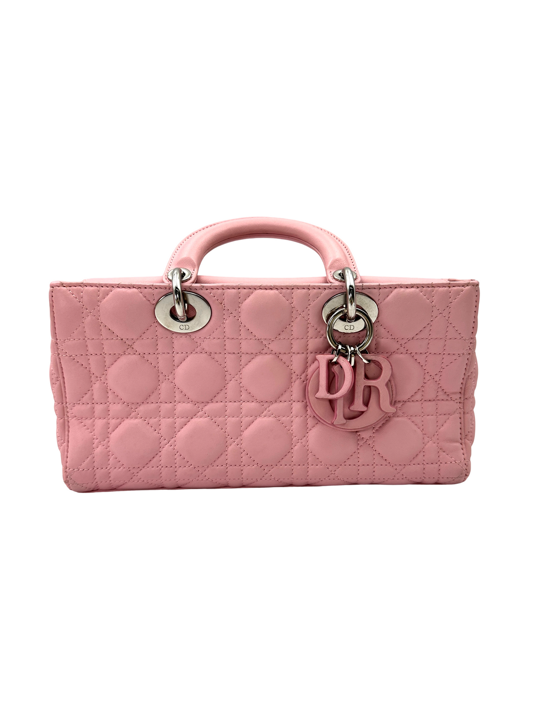 Christian Dior D-joy Pink Cannage Lambskin Handle Bag DR840