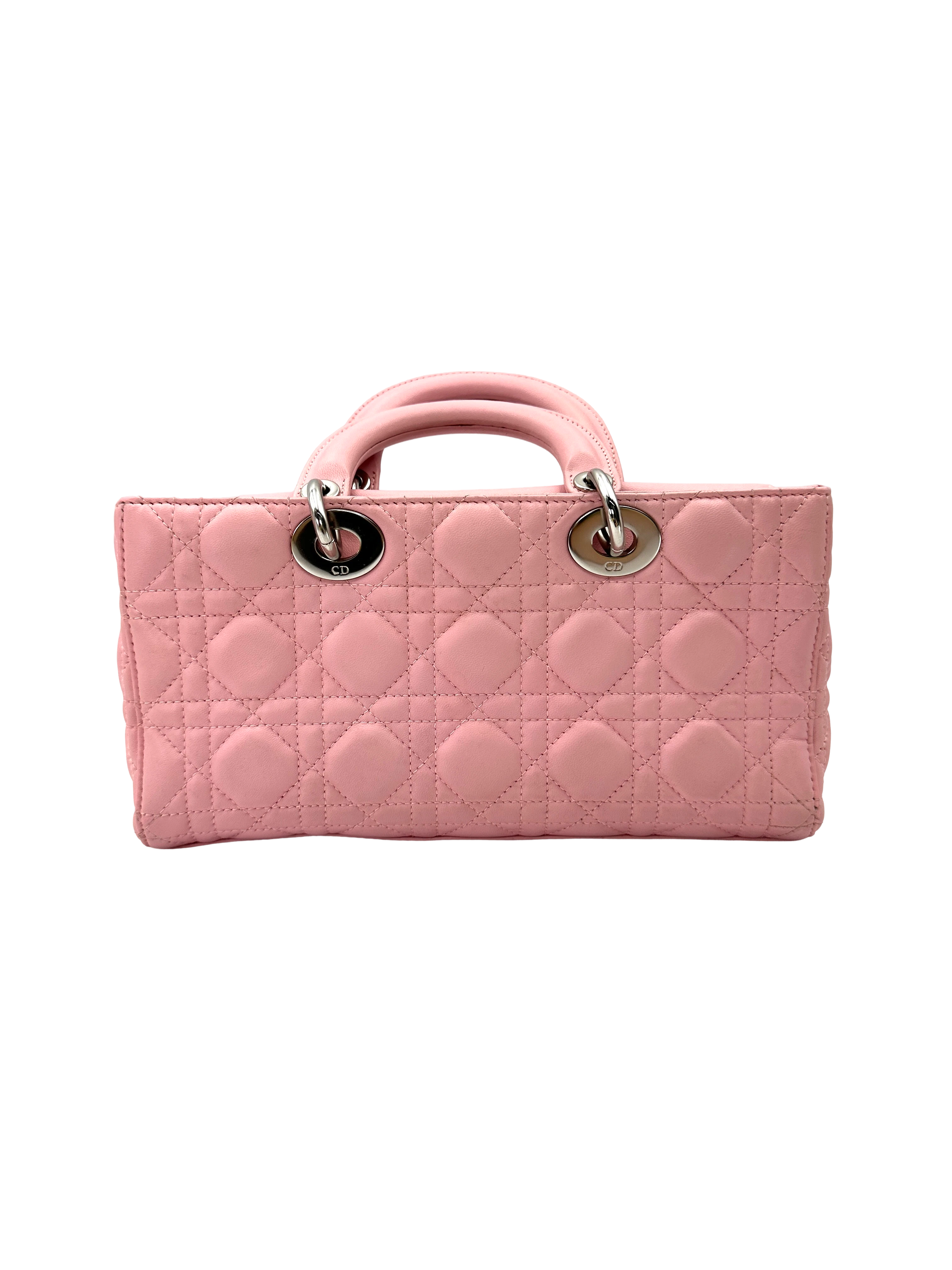 Christian Dior D-joy Pink Cannage Lambskin Handle Bag DR840