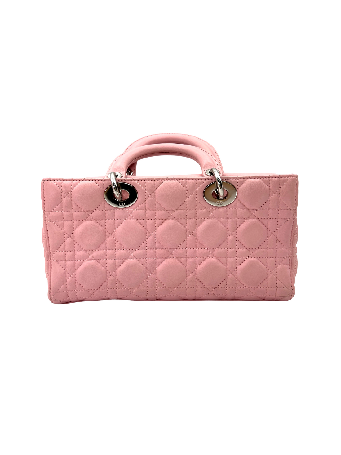 Christian Dior D-joy Pink Cannage Lambskin Handle Bag DR840