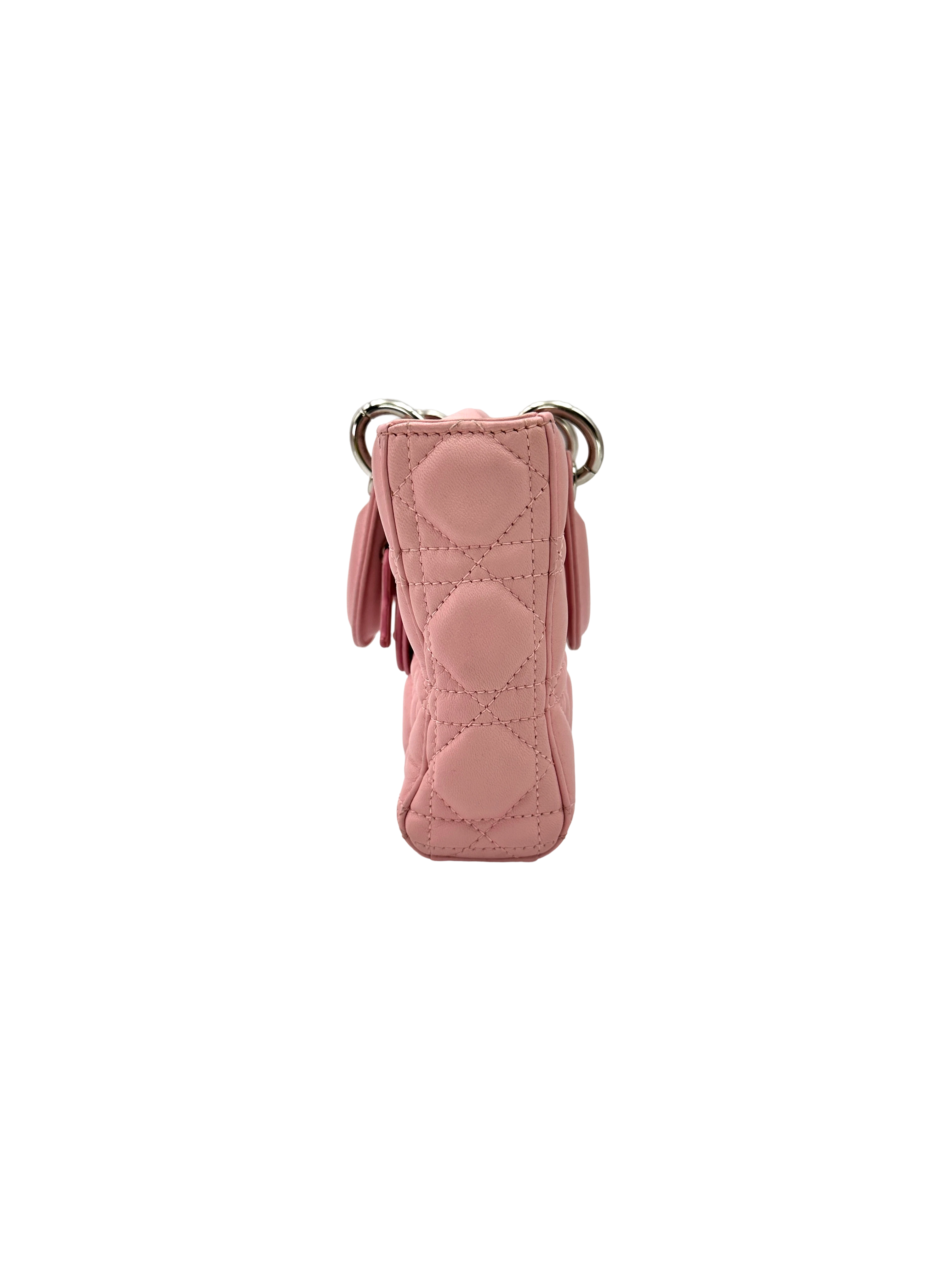 Christian Dior D-joy Pink Cannage Lambskin Handle Bag DR840